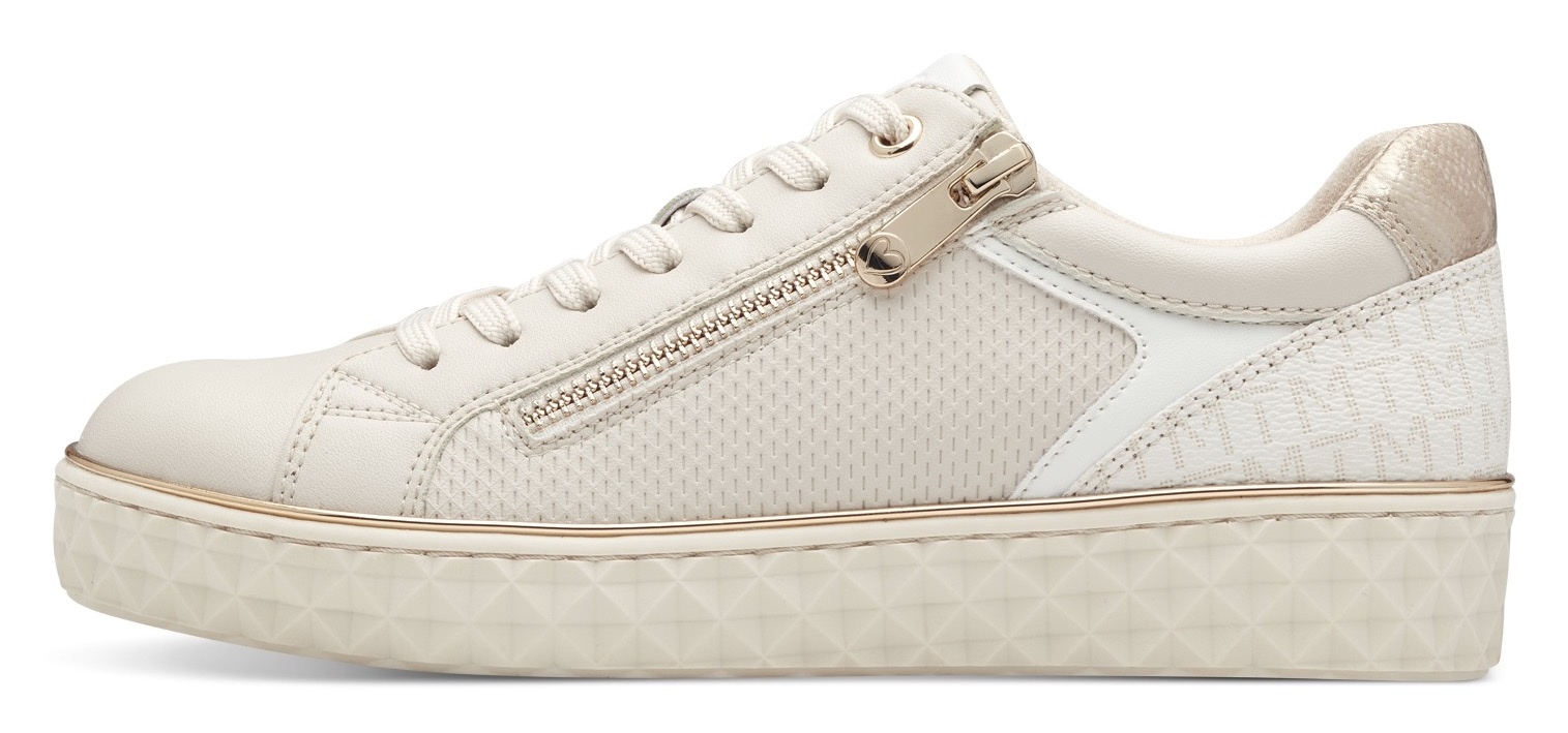 MARCO TOZZI Plateausneaker, Freizeitschuh, Halbschuh, Schnürschuh mit seitlichem Reißverschluss