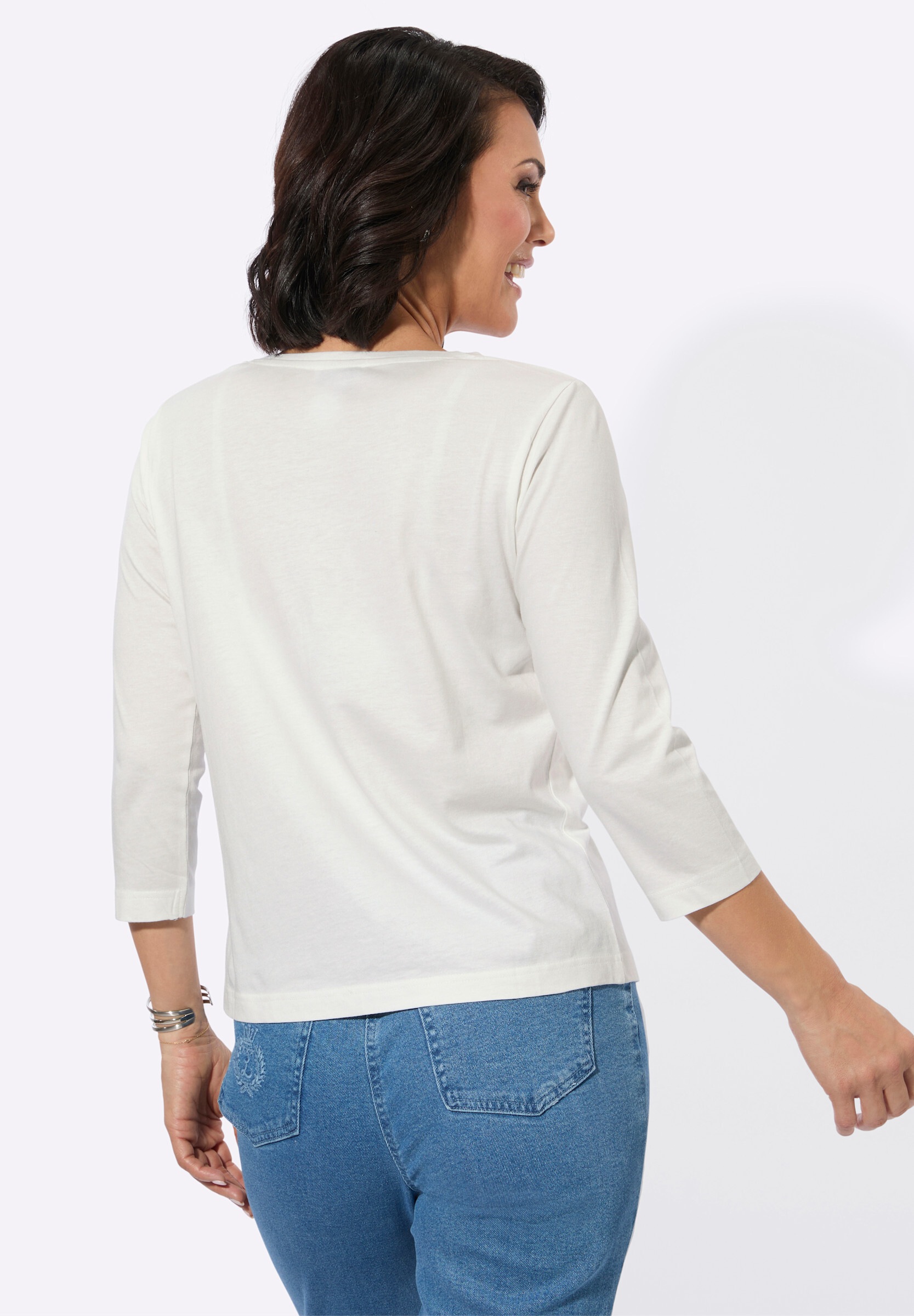 Witt T-Shirt »Rundhals-Shirt Rundhalsshirt mit Ziersteinchen«
