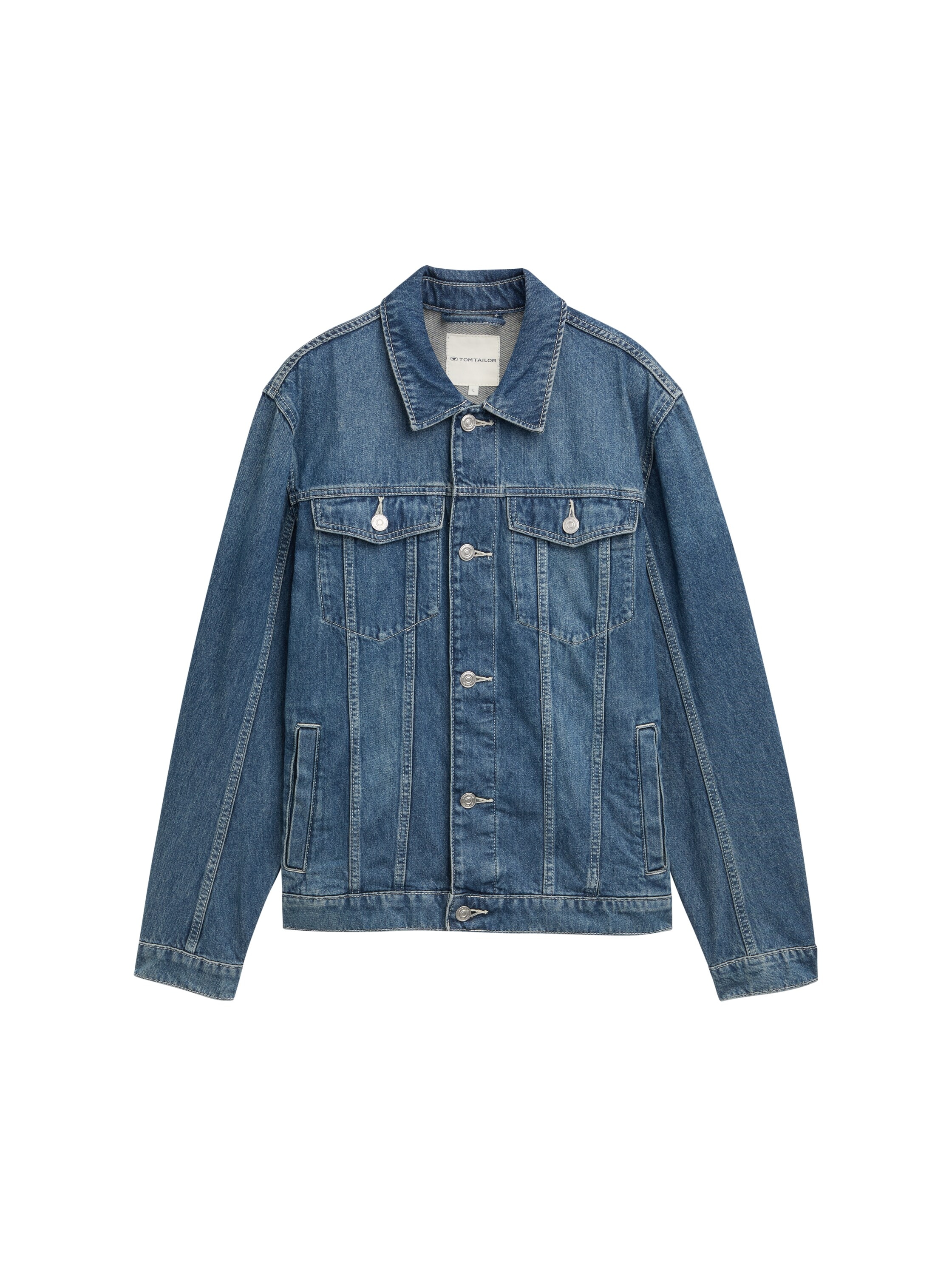 TOM TAILOR Jeansjacke, ohne Kapuze, mit Reverskragen