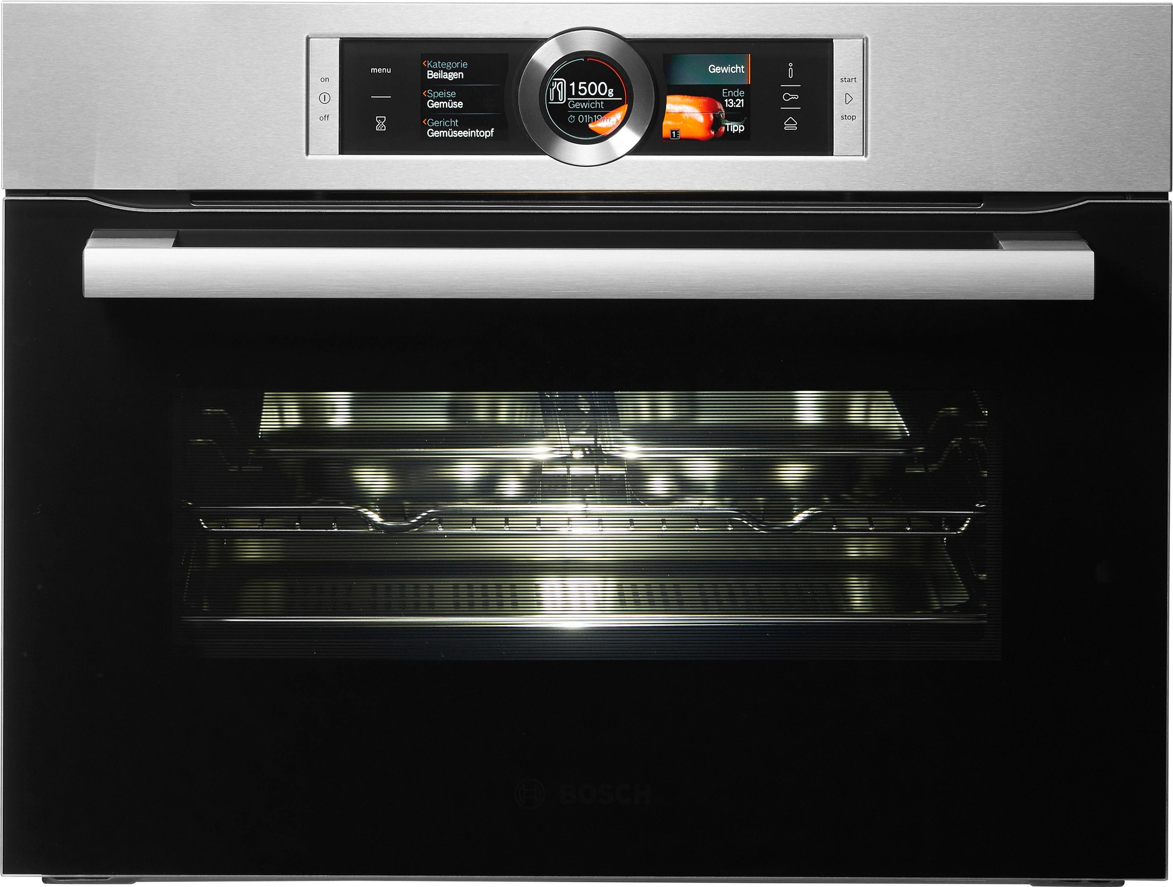BOSCH Dampfbackofen 8 »CSG636BS3«, mit Teleskopauszug nachrüstbar, ecoClean Direct, mit softClose