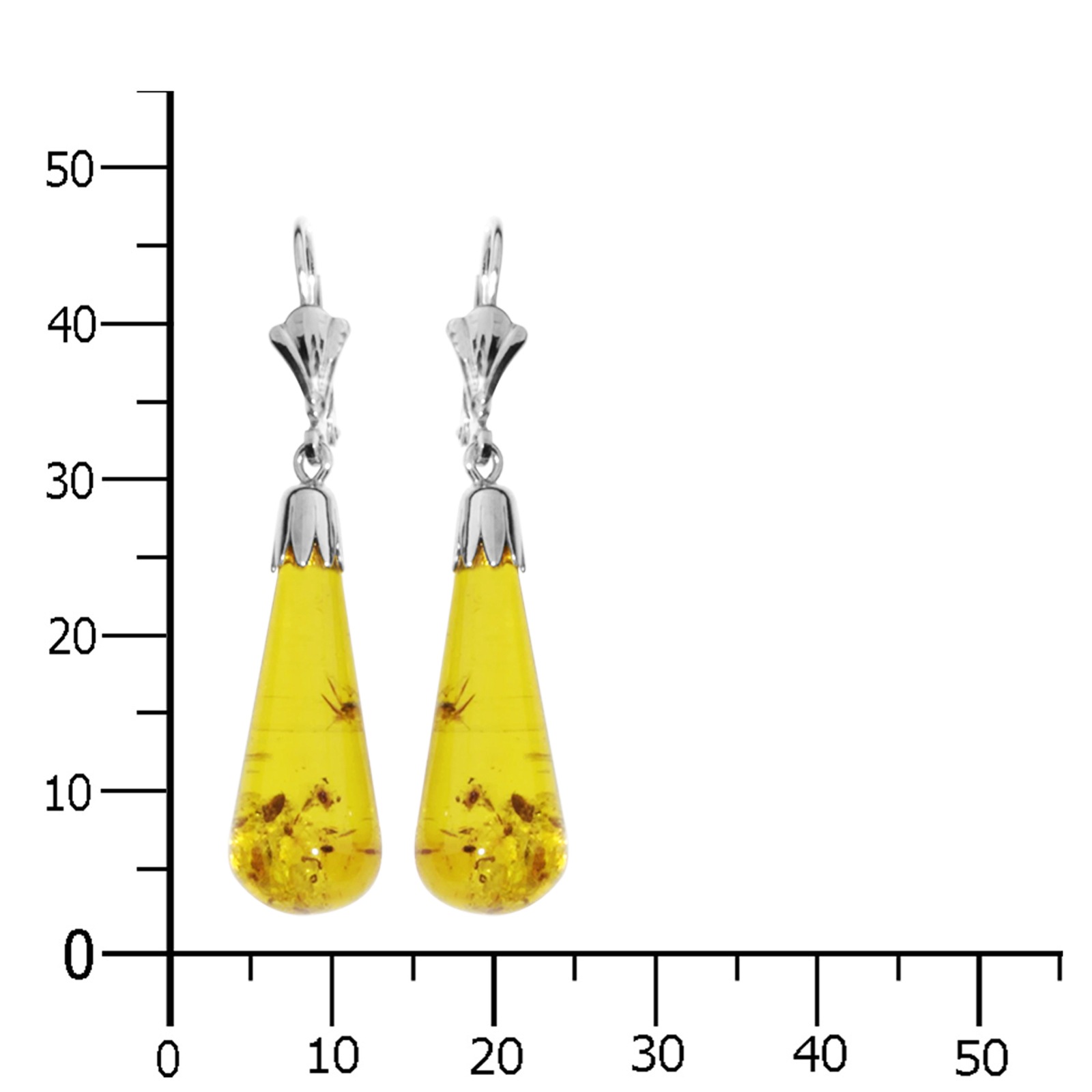 OSTSEE-SCHMUCK Paar Ohrhänger »- Pampel 24 x 9 mm - Silber 925/000 - Bernstein«