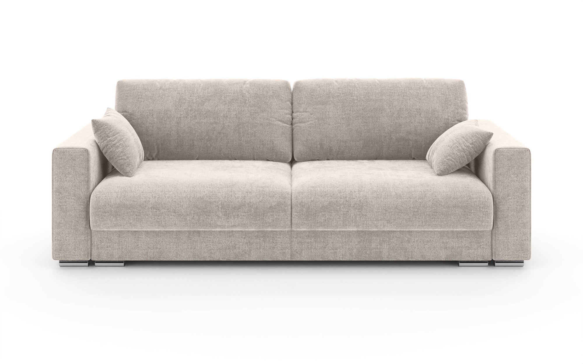 INOSIGN 3-Sitzer »Stevinson Schlafsofa mit Bettkasten, Maße B/H/T: 229/87/97 cm«, mit Wellenunterfederung, 2 Rückenkissen und 2 Zierkissen