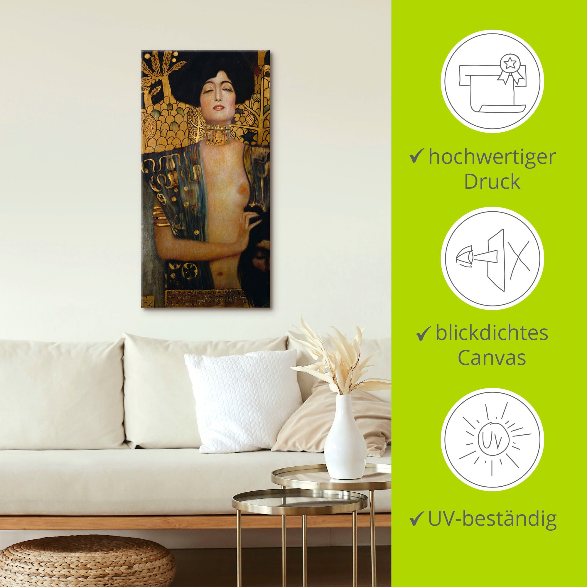 Artland Wandbild »Judith I., 1901«, Frau, (1 St.), als Leinwandbild, Poster in verschied. Größen