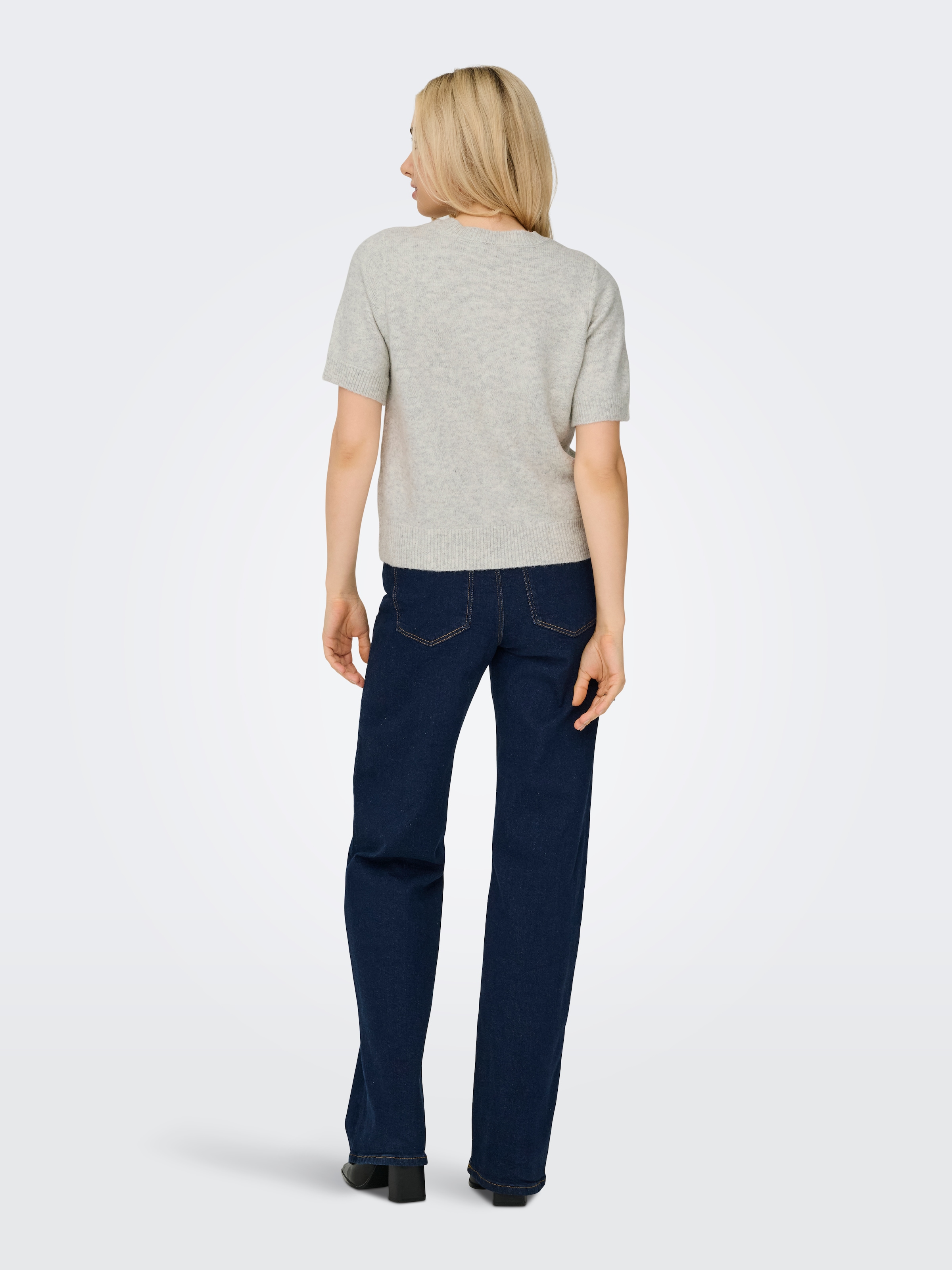 ONLY Kurzarmpullover »ONLABBY LIFE SS BLING TOP O-NECK KNT«