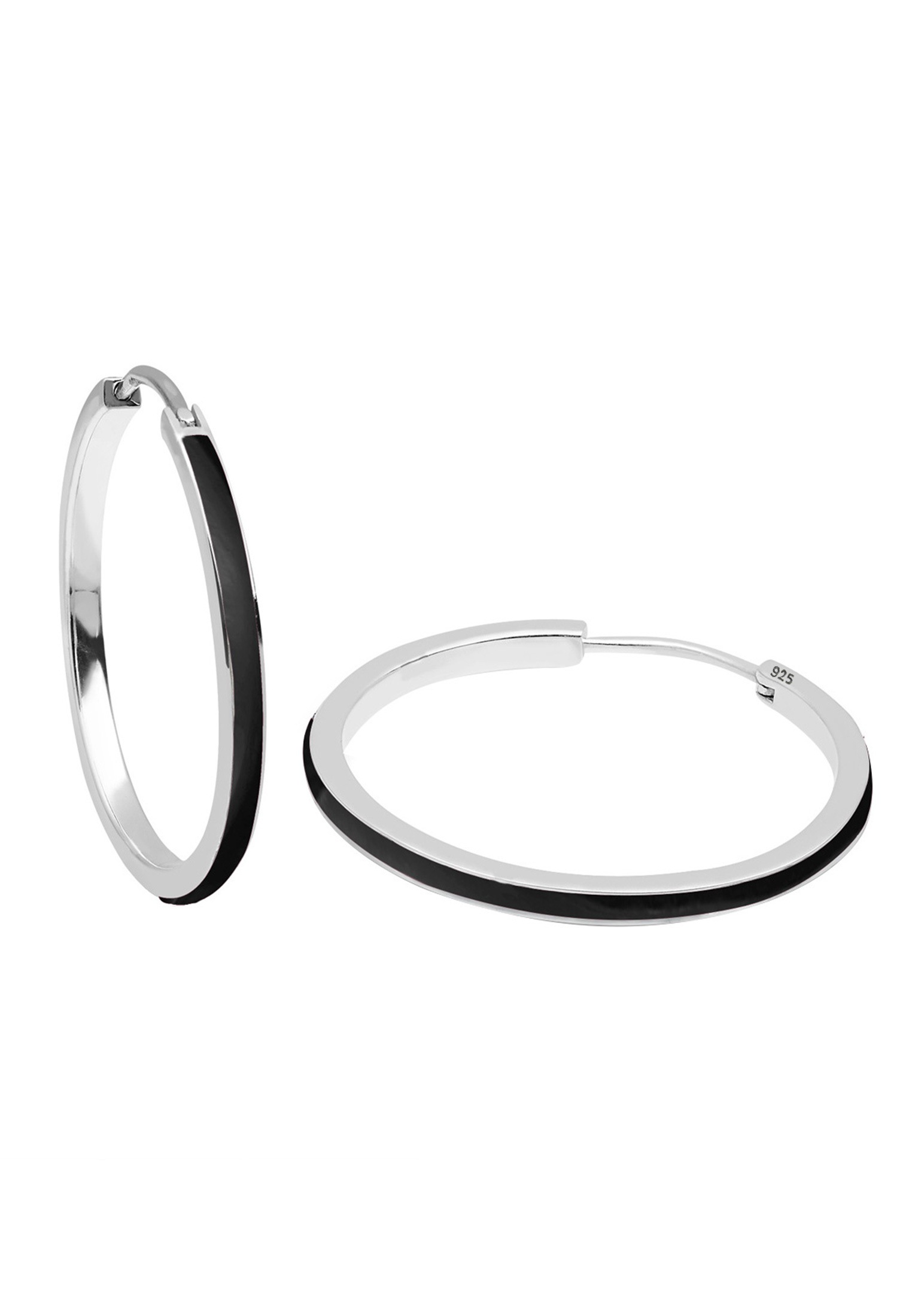 Elli Paar Creolen »Ohrringe Creolen mit funkelnden Emaille Lack 925 Sterling Silber«