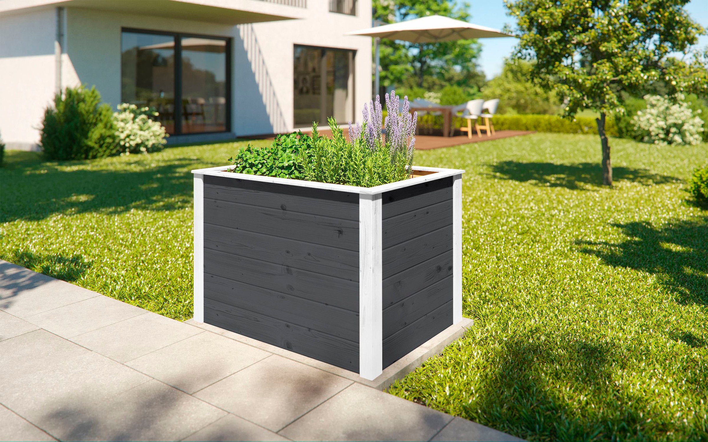 weka Hochbeet »Modular«, Element-Hochbeet, 21 mm, anthrazit, 98 x 69 cm