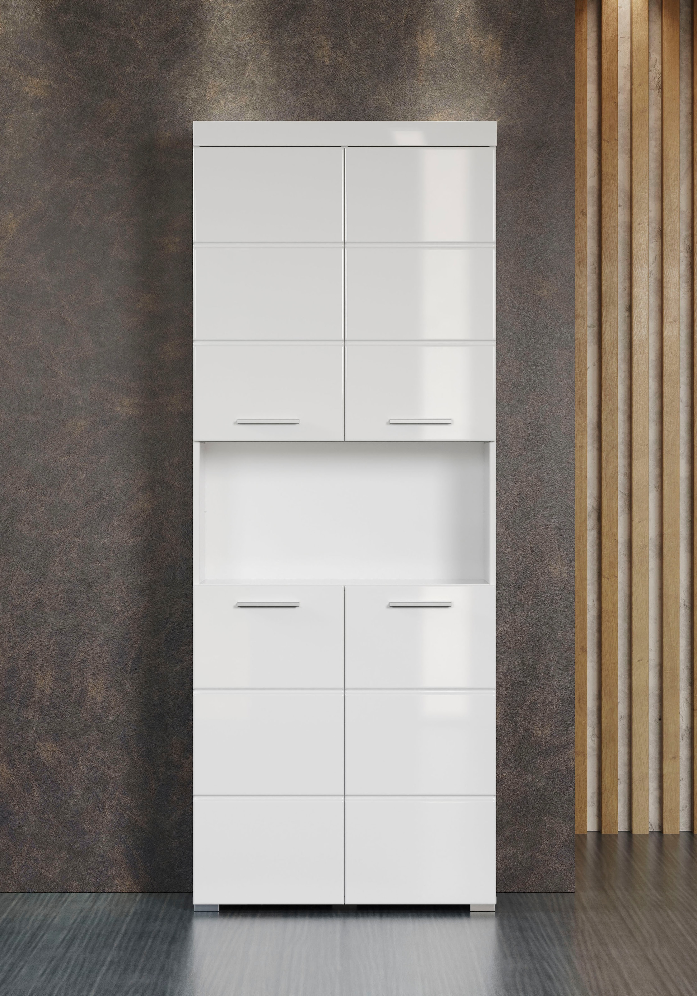 welltime Hochschrank »Avena« Badschrank 4-türig mit o. Fach und 4 Einlegeböden - B/T/H 73/31/190 cm
