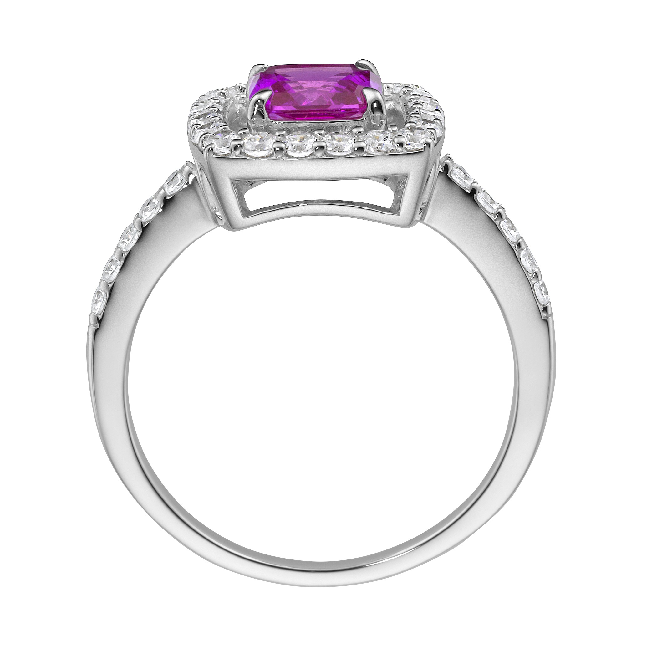 GIORGIO MARTELLO MILANO Silberring »Ring in blau, fuchsia oder lila, Zirkonia weiß, Silber 925«