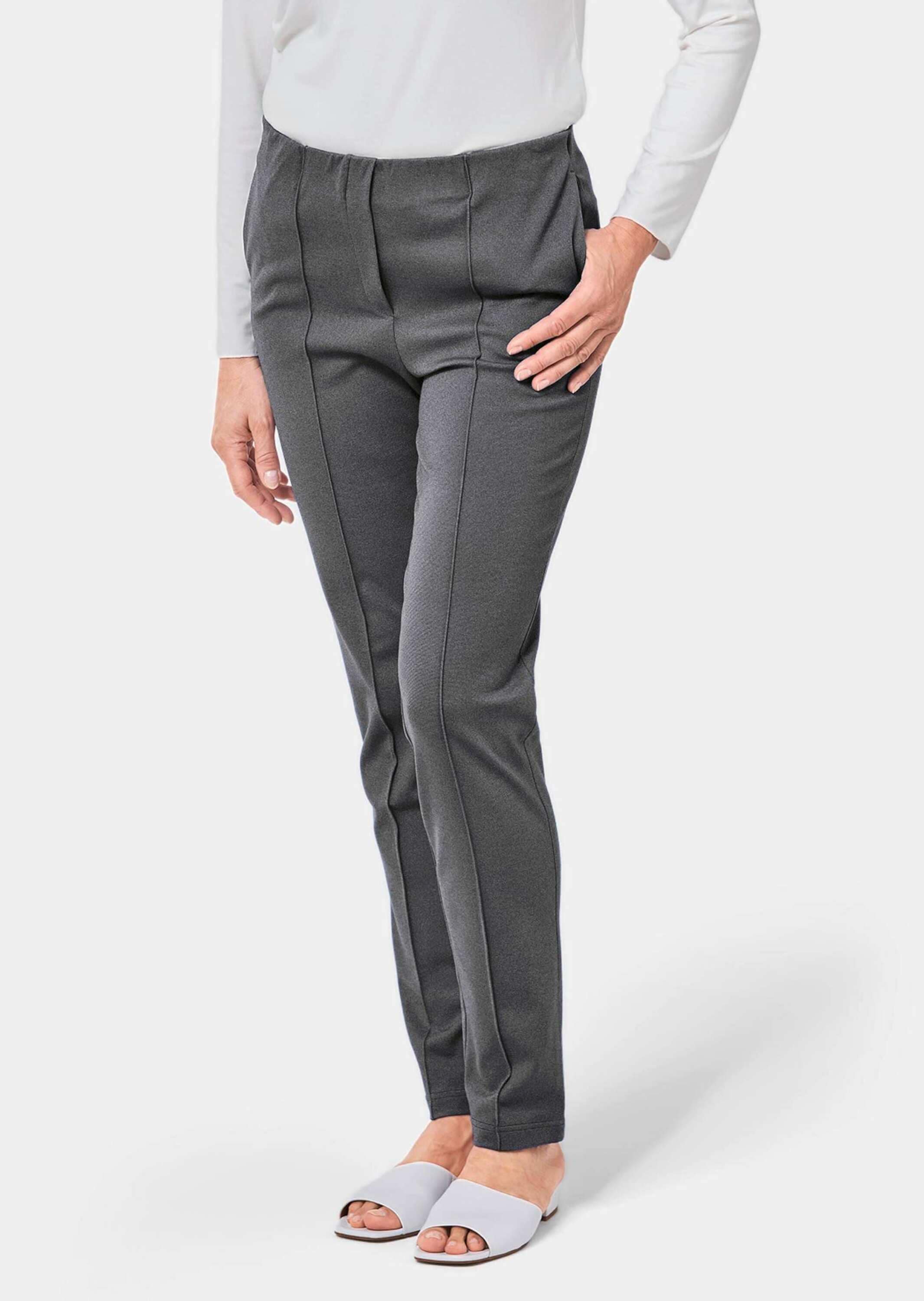 GOLDNER Schlupfhose »Moderne Hose LOUISA mit streckenden Biesen«