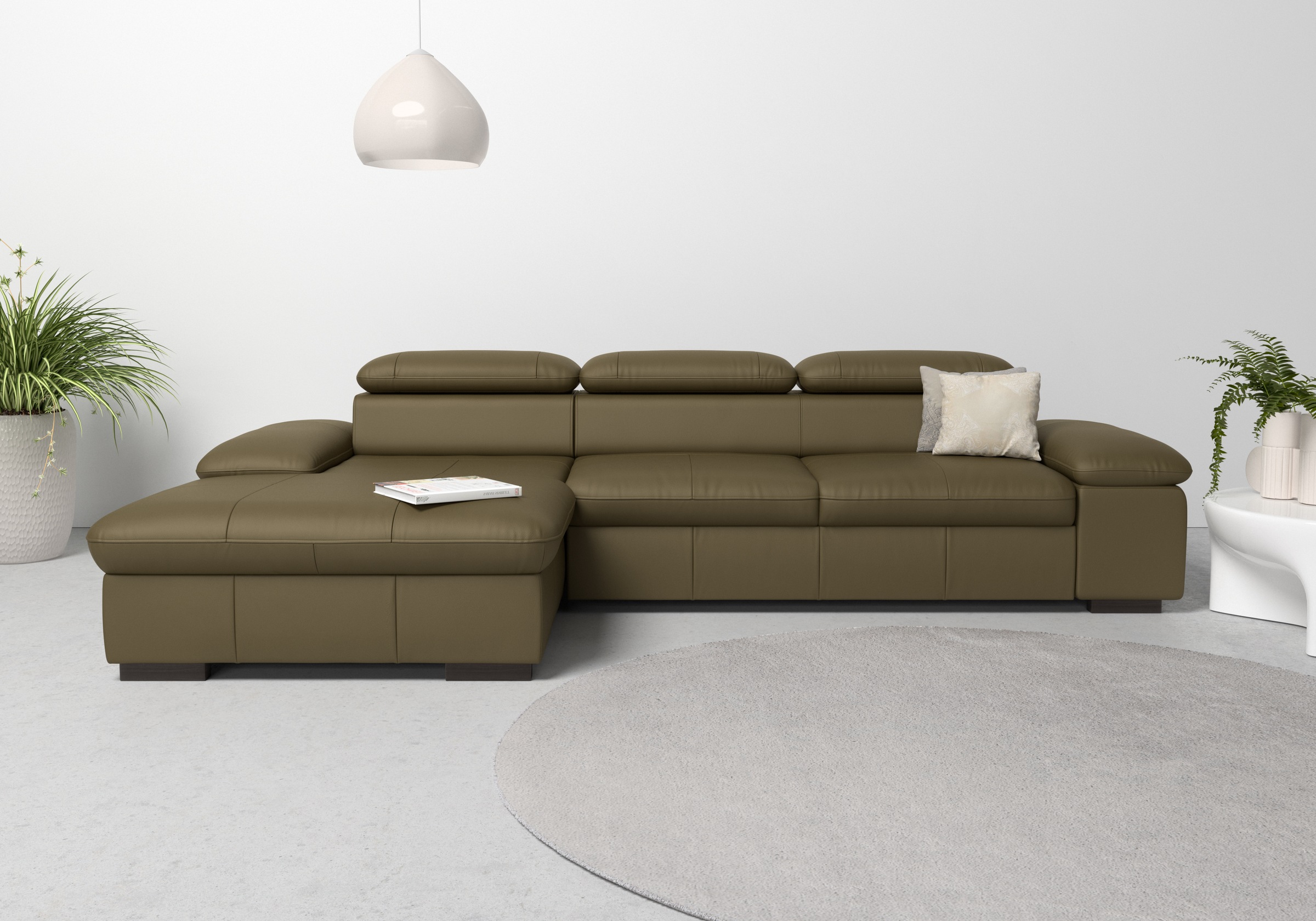 Home affaire Ecksofa »Alberto L-Form«, mit Kopfteilverstellung, wahlweise mit Bettfunktion