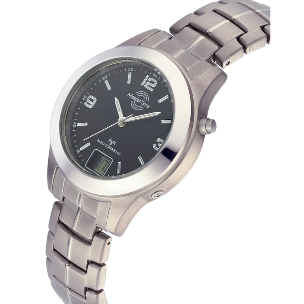 MASTER TIME Funkuhr »Titan, MTLT-10350-22M«, Armbanduhr, Quarzuhr, Damenuhr, Datum, Leuchtzeiger