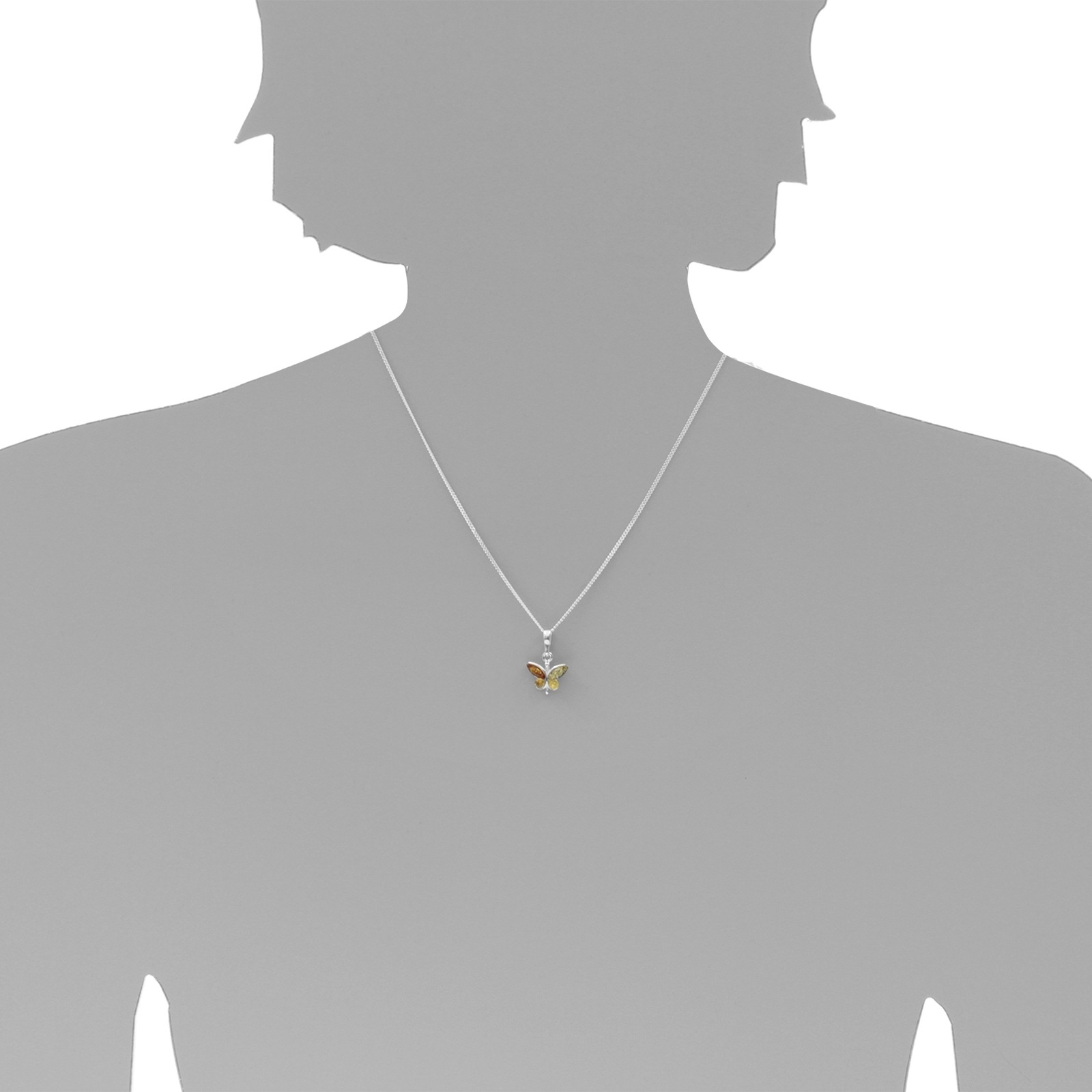OSTSEE-SCHMUCK Kettenanhänger »- Schmetterling - Silber 925/000 - Bernstein«