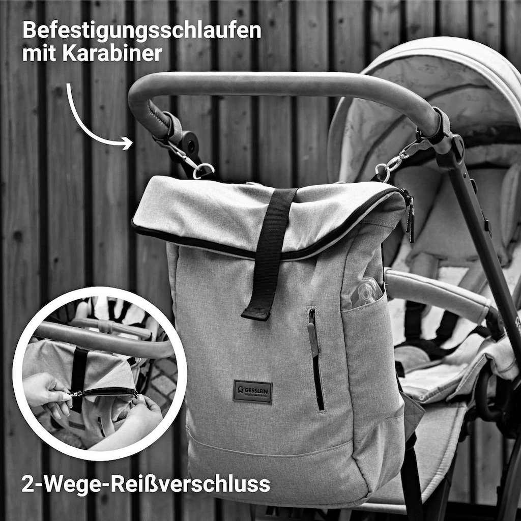 Gesslein Wickelrucksack »N°6, mintgrün meliert«, Made in Germany