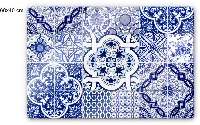Wall-Art Herd-Abdeckplatte »Spritzschutz Küche Vintage Blau«