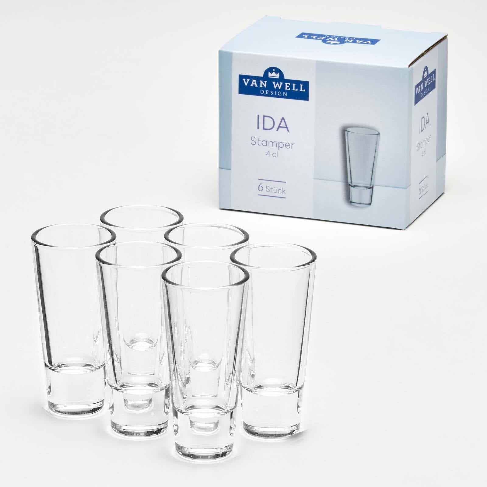 van Well Schnapsglas »Stamper Ida 40 ml 6er Set transparent« Spülmaschinengeeignet
