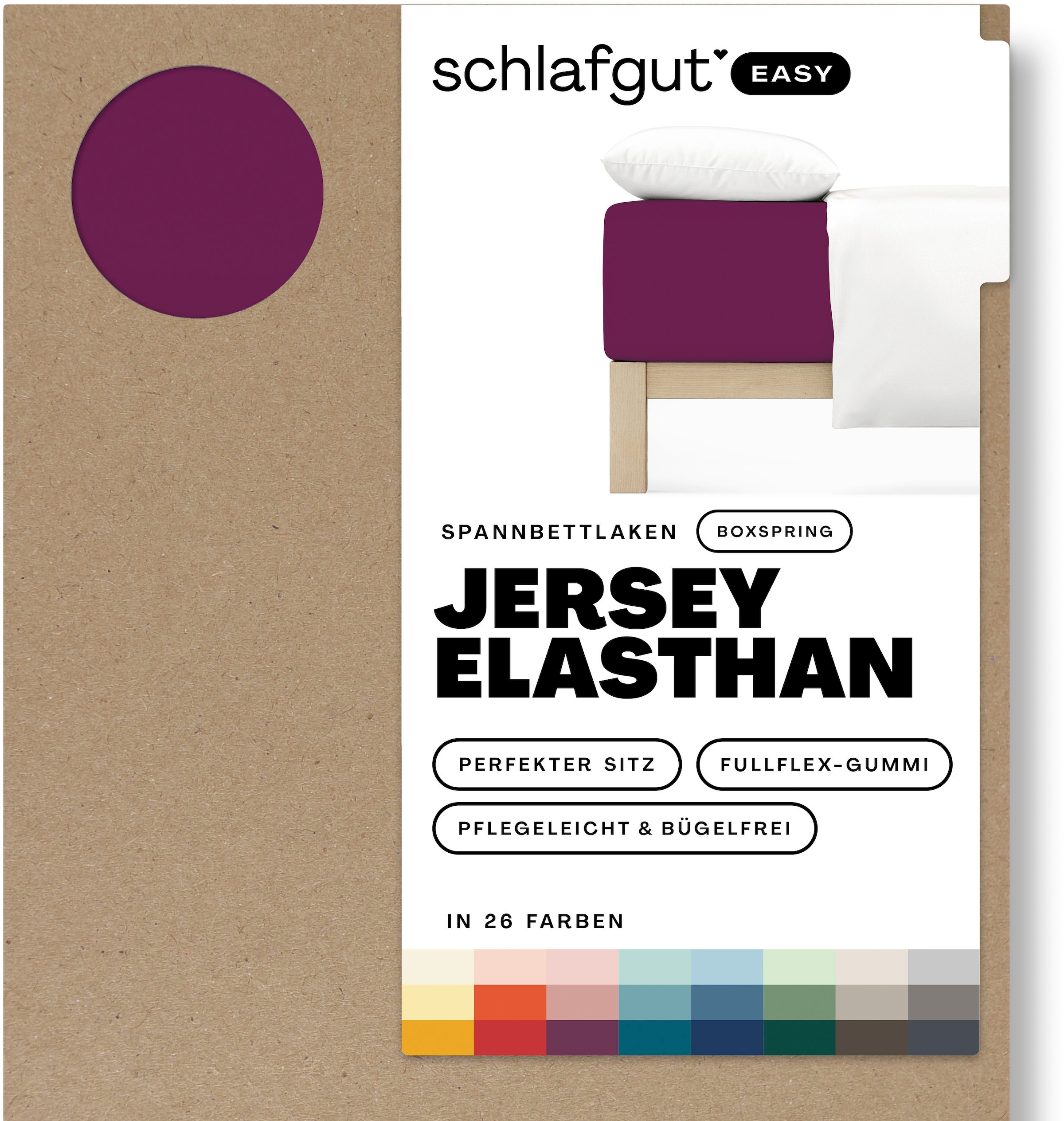 Schlafgut Spannbettlaken »EASY Jersey Elasthan Boxspring«, MADE IN GREEN by OEKO-TEX®