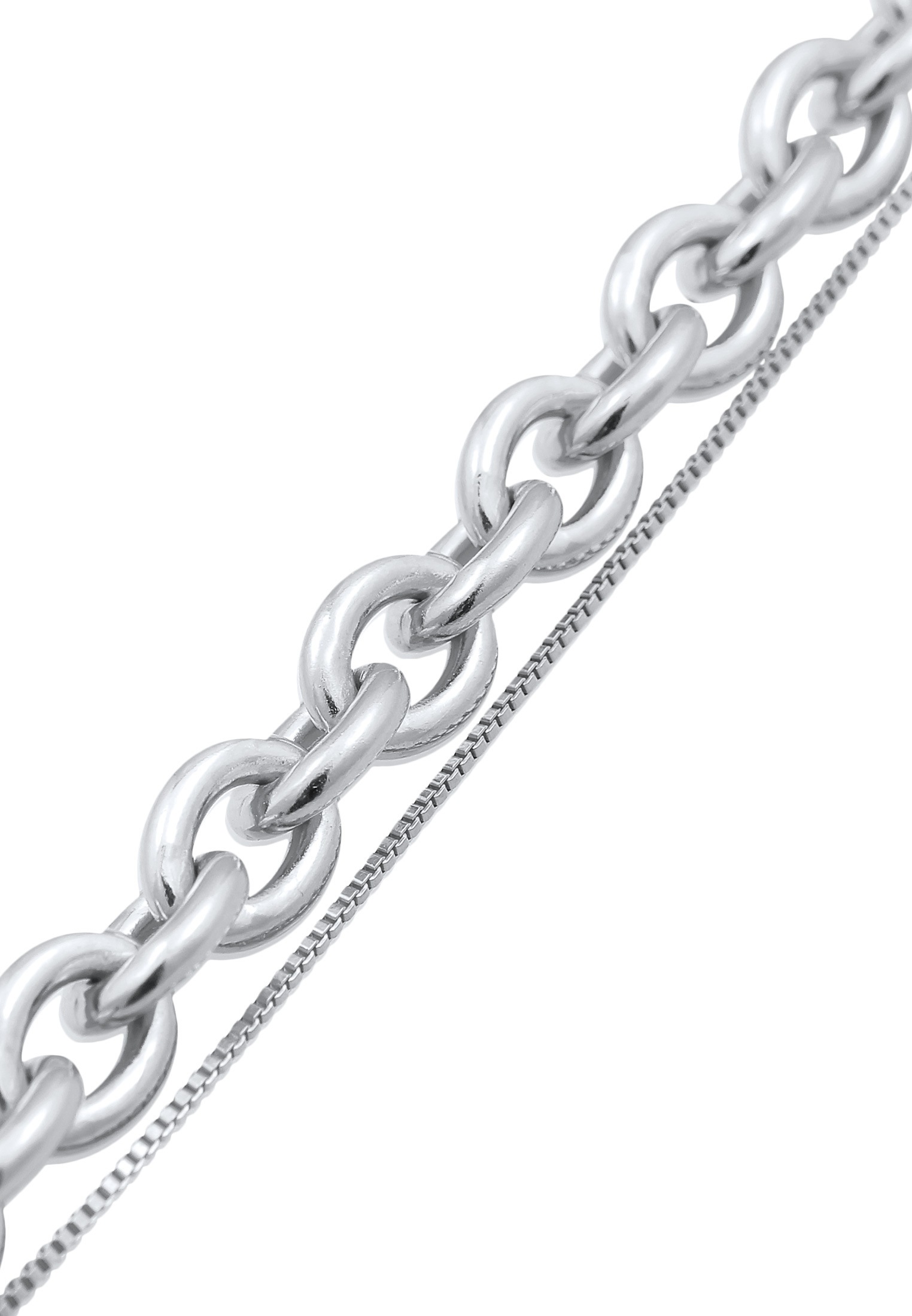 Elli Premium Armkette »Armband Glieder Layer Look 925 Silber rhodiniert«
