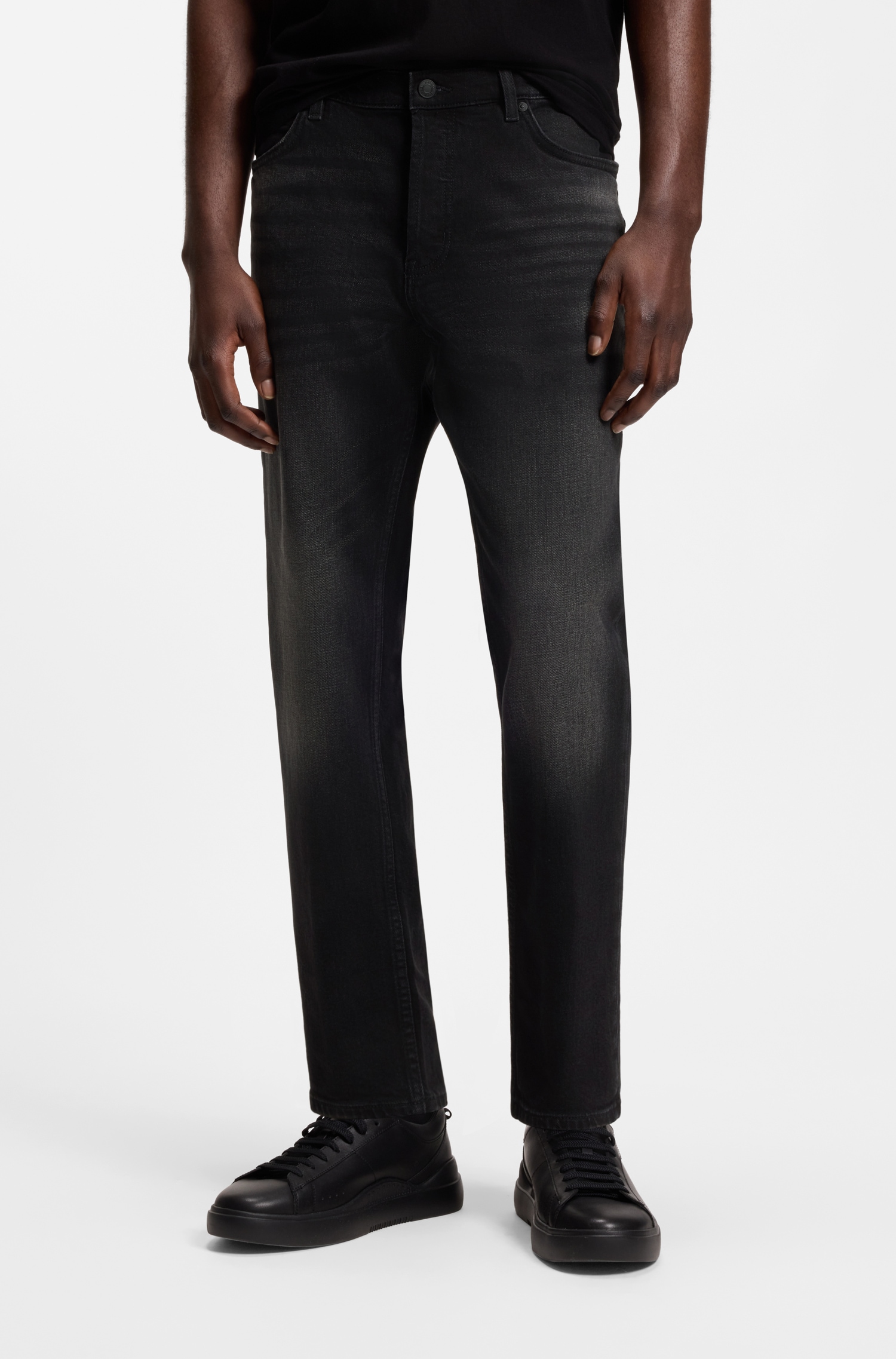HUGO Tapered-fit-Jeans »HUGO 634« aus Stretch-Denim, mit Knopfleiste