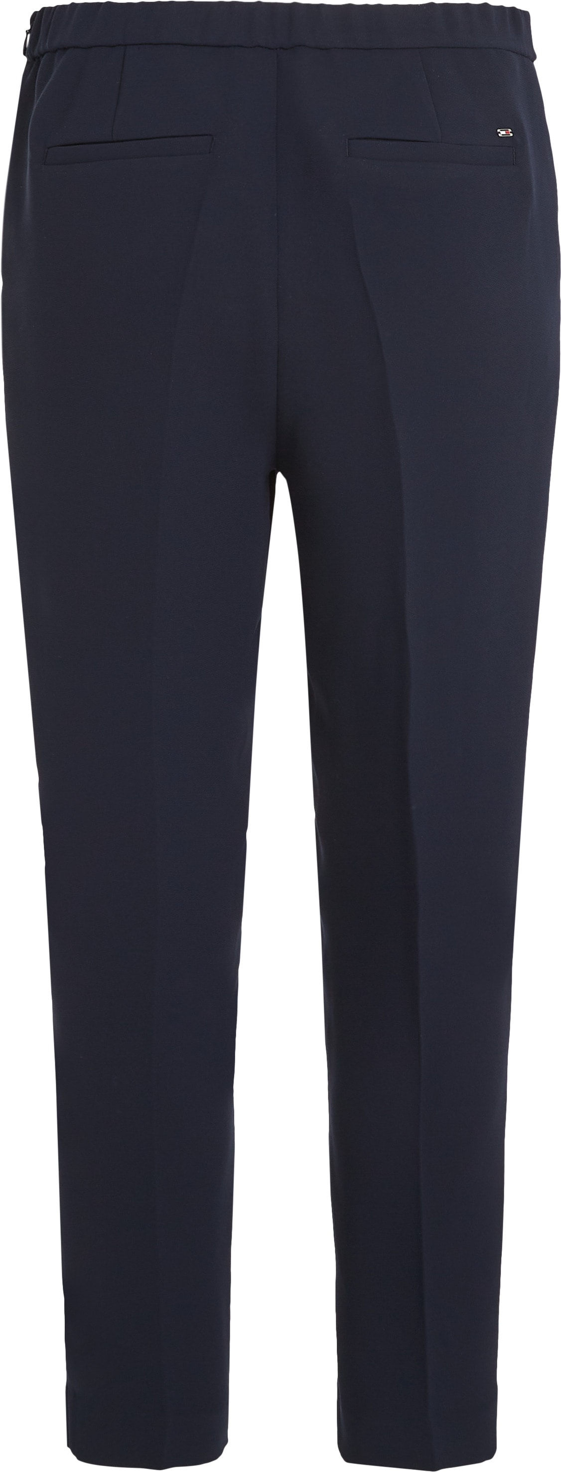 Tommy Hilfiger Webhose »CREPE SLIM PULL ON PANT«, mit Metalllabel, Bügelfalten