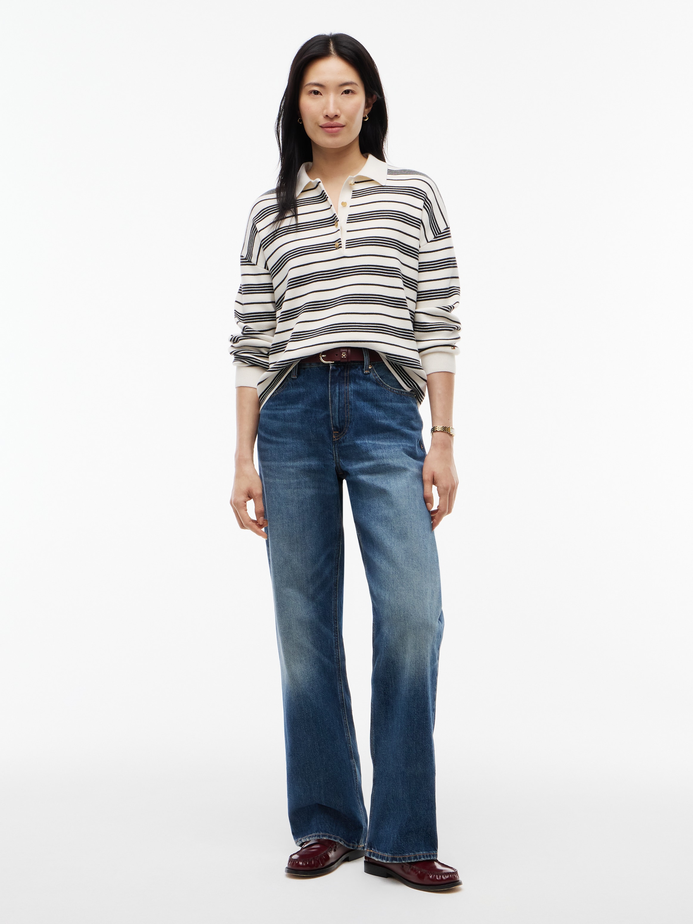 Tommy Hilfiger Polokragenpullover »COTTON FULL NEEDLE POLO LS« Baumwolle
