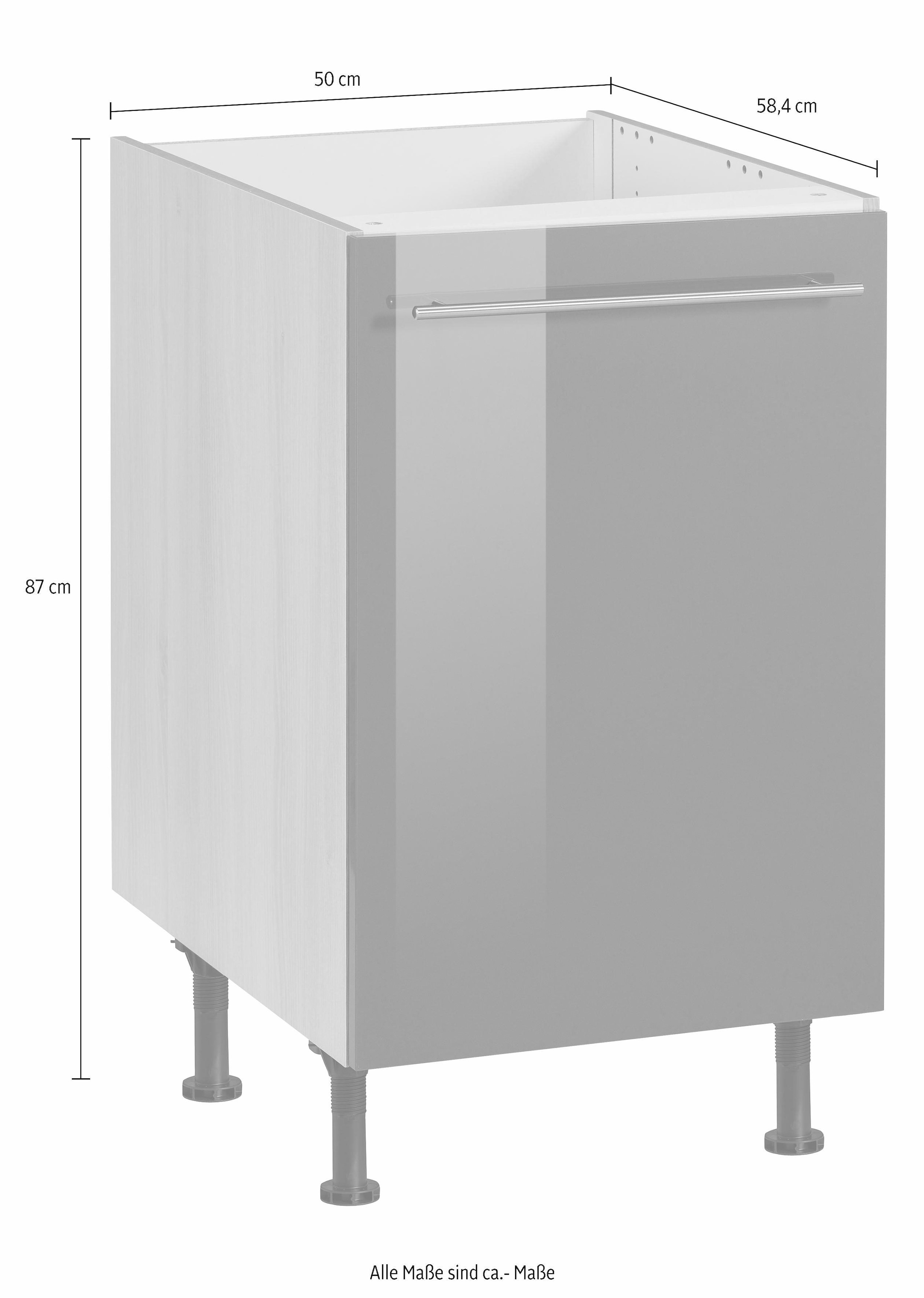 OPTIFIT Spülenschrank »Bern« 50 cm breit, mit 1 Tür, mit höhenverstellbaren Füßen, mit Metallgriff