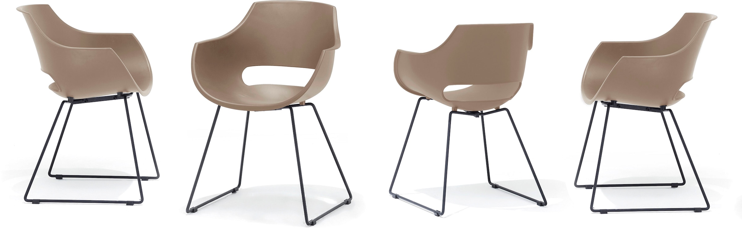MCA furniture Schalenstuhl »Rockville«, (Set), 4 St., 4er-Set, Kufe, Kunststoff, Belastbarkeit 120 kg, Sitzhöhe ca. 46 cm