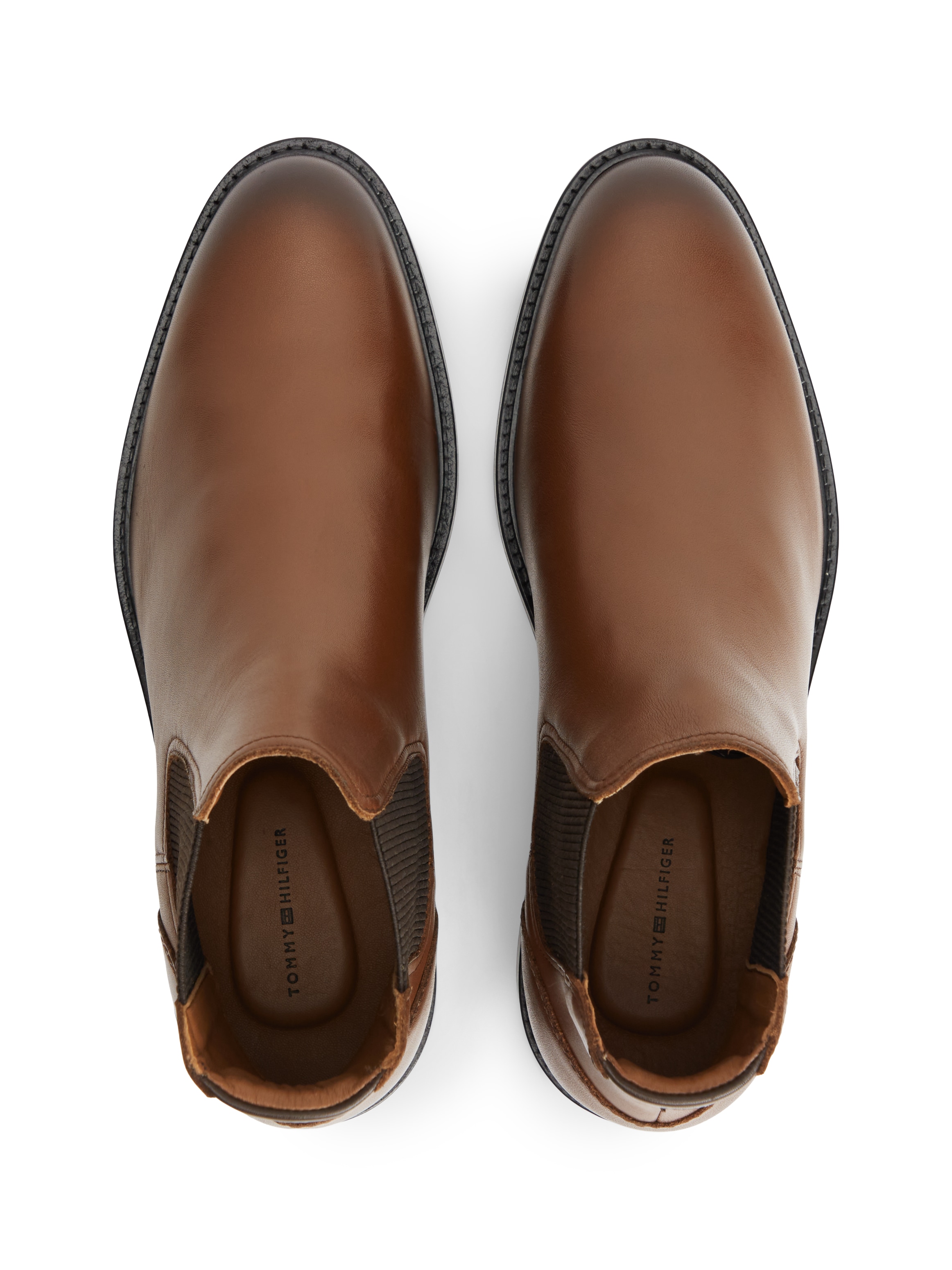 Tommy Hilfiger Chelseaboots »CORPORATE DRESSY LTH CHELSEA«  Stiefelette, Businessboots mit Used Finish