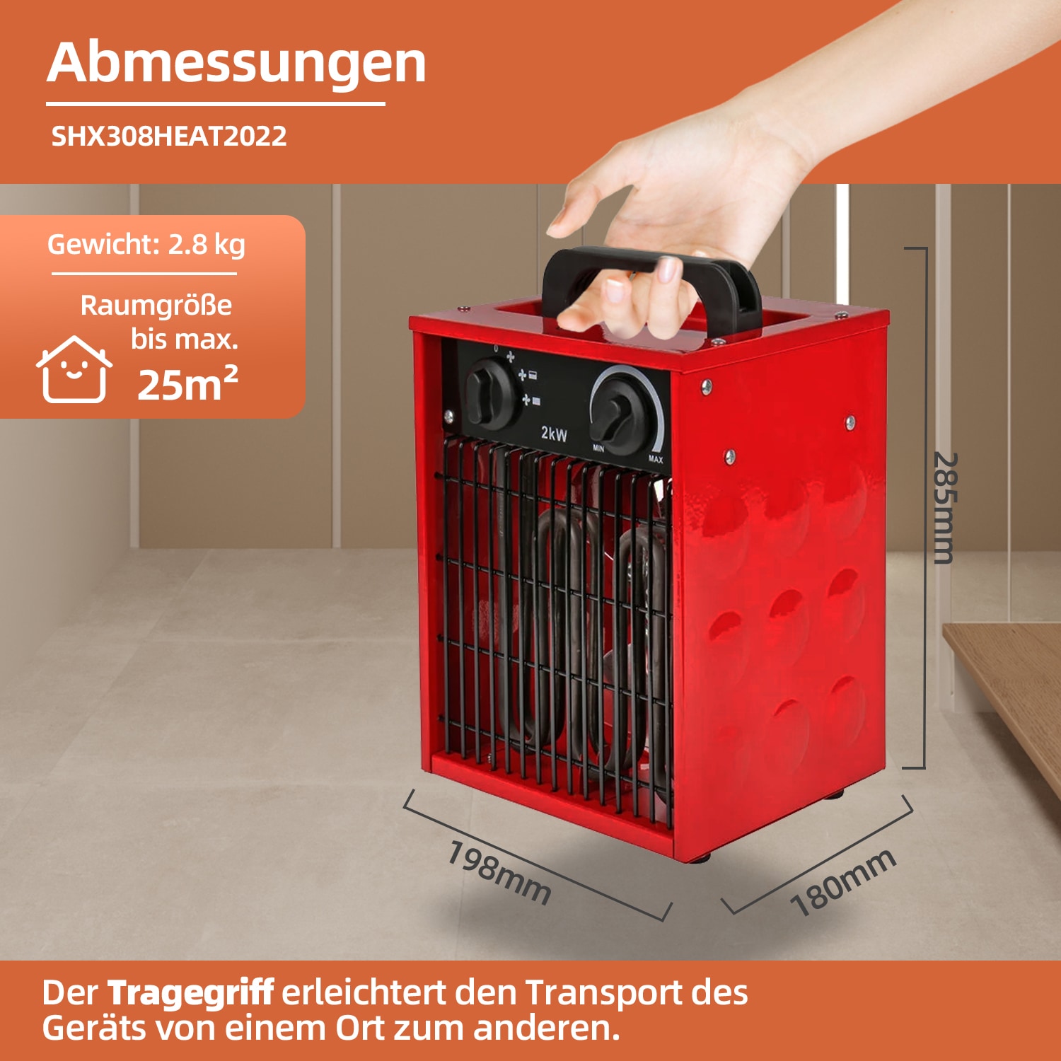 SHX Heizlüfter »SHX308HEAT2022«, 2000 W, Industrie-Standard, 2000W