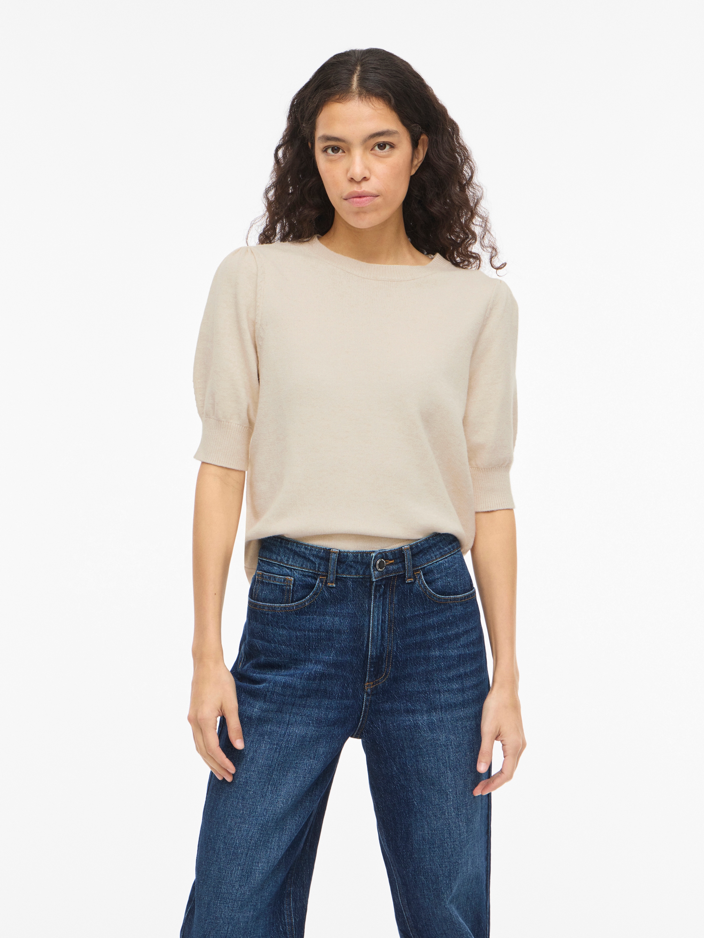 Vila Strickpullover »VIRIL 2/4 SLEEVE O-NECK KNIT TOP - NOOS«