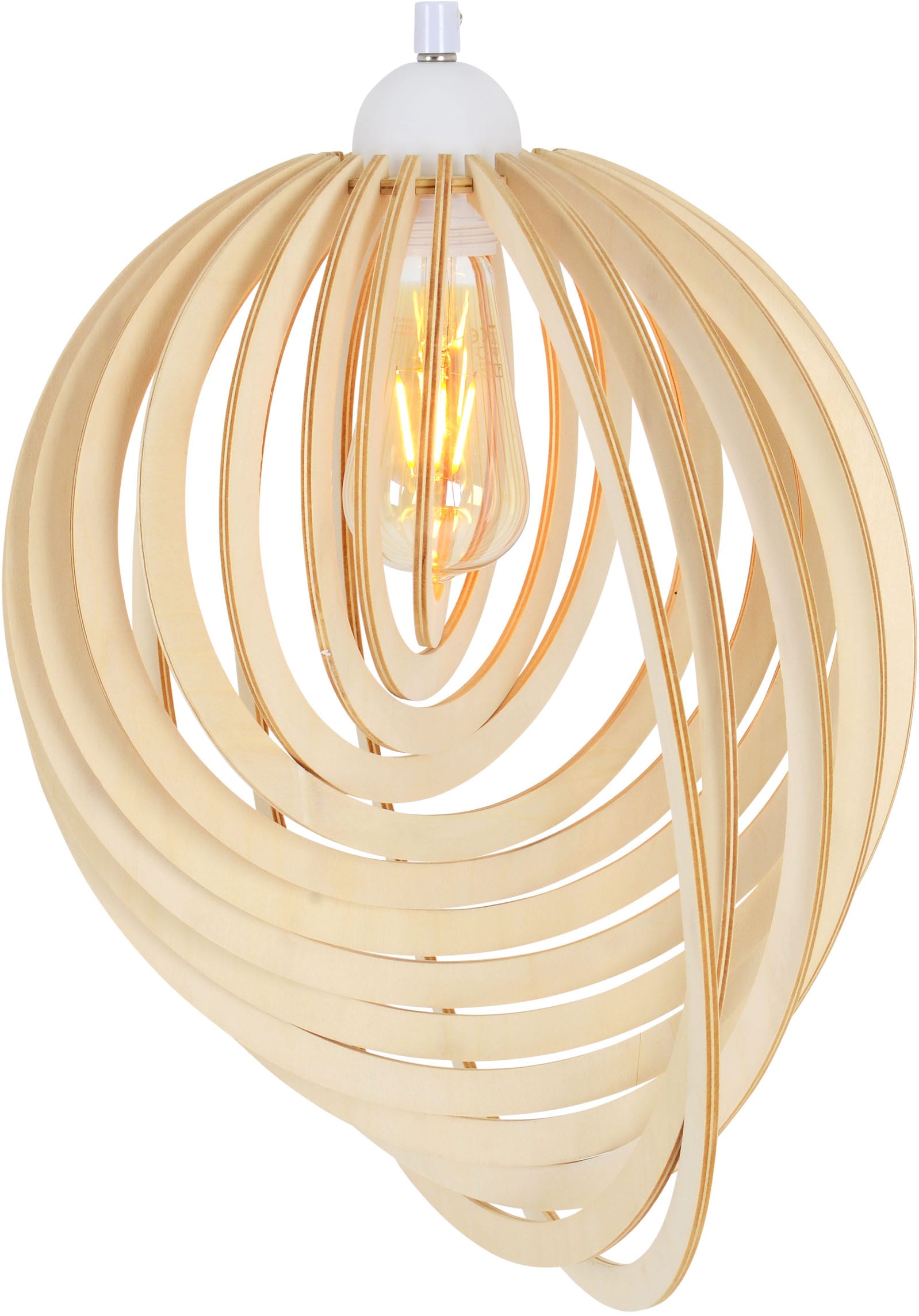 näve Pendelleuchte »Armella« E27 1 Stk. Holz hellbraun, exkl. 1x E27 max. 40 W, H: ca. 145cm / D: ca. 40cm