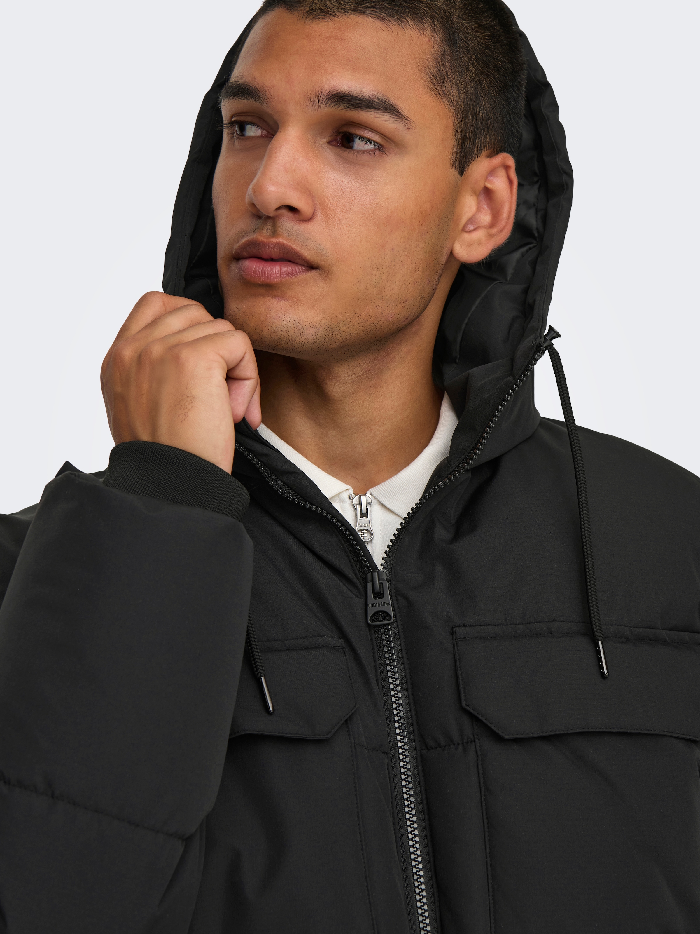ONLY & SONS Steppjacke »ONSELIJAH PCKT. HOOD JACKET OTW NOOS«, mit Kapuze