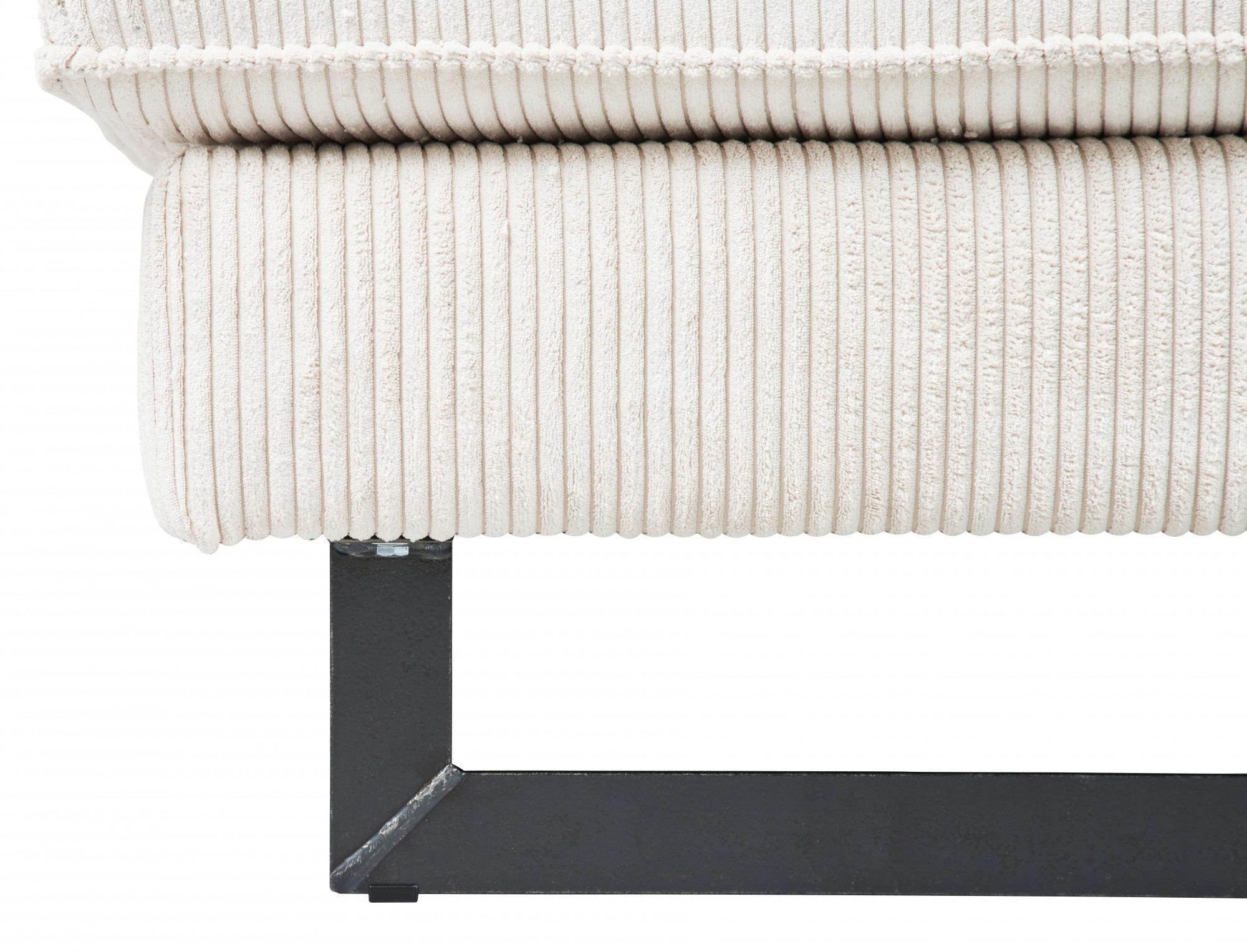Places of Style Wohnlandschaft »Pinto, 350 cm, U-Form, XXL, mit Ottomanen«, Cord, Chenille, Lederoptik, mit Keder, Metallfüße, Wellenunterfederung