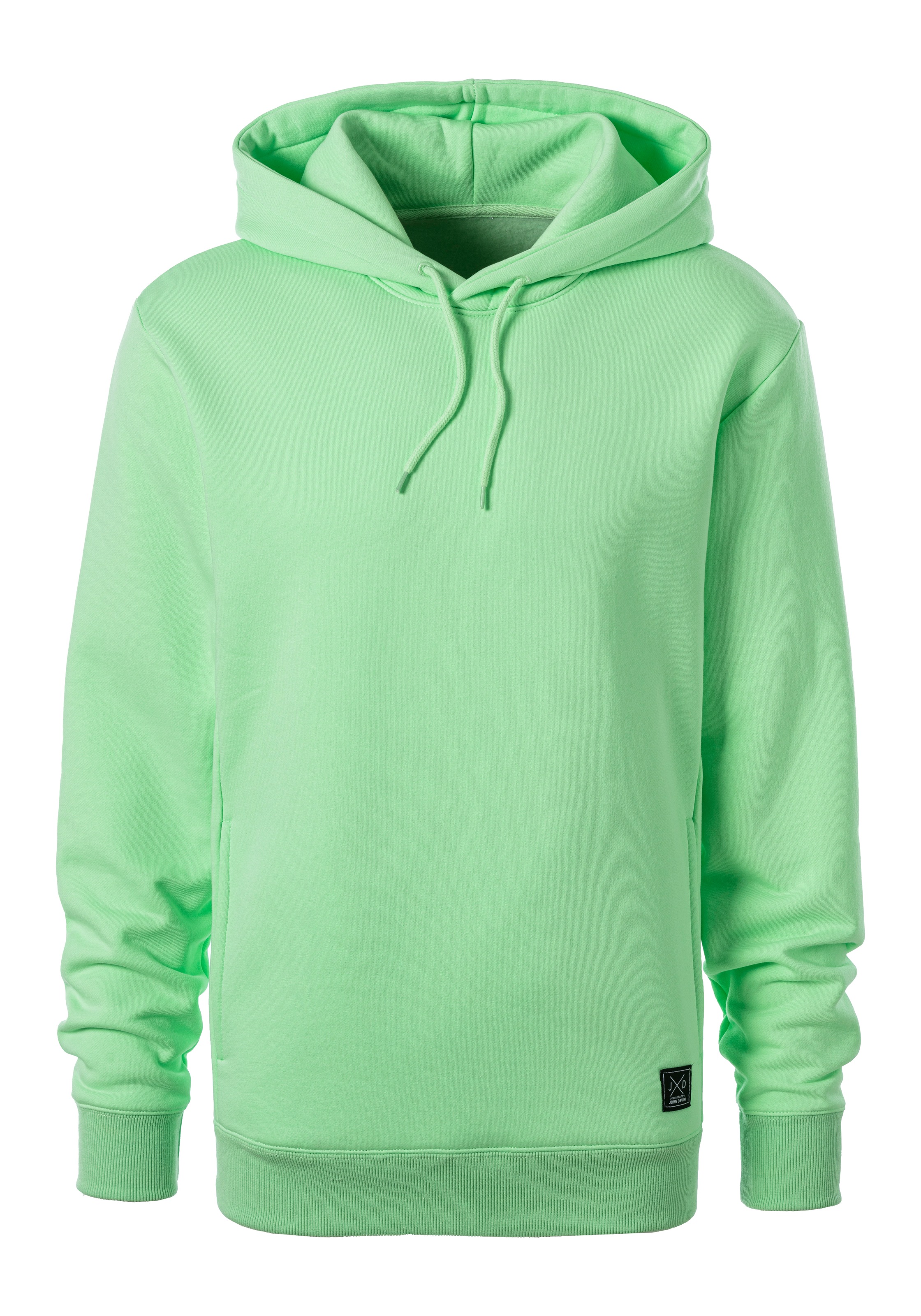 John Devin Hoodie Langarm, Sweatshirt mit Rundhals und Kapuze, Baumwollmischung