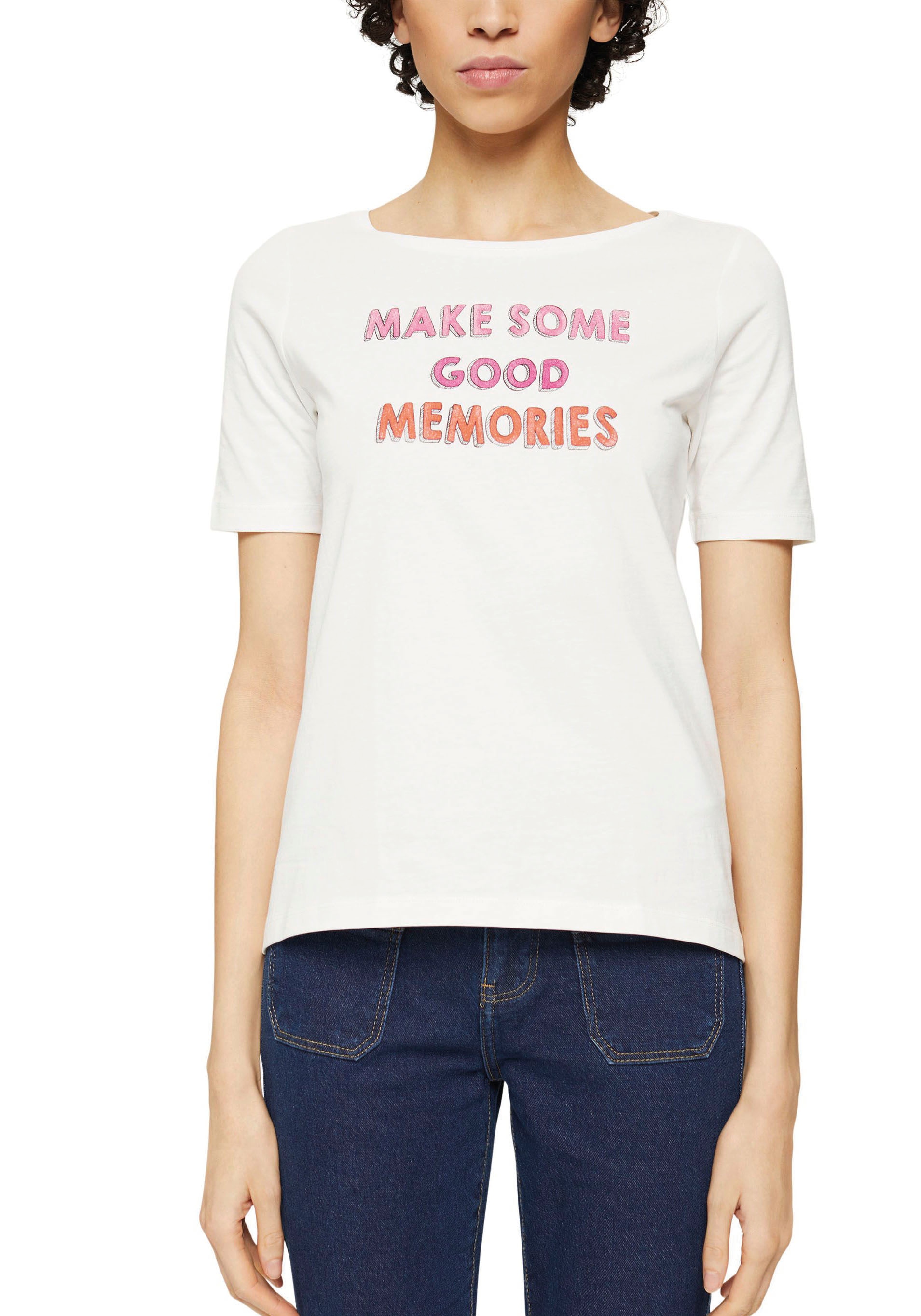Esprit T-Shirt, Mit Statement Druck auf der Brust