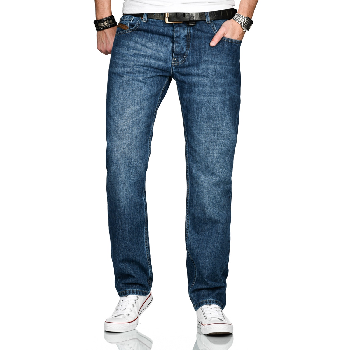 Comfort-fit-Jeans »A. Salvarini Marco Designer Herren Jeans Hose Basic Stretch...