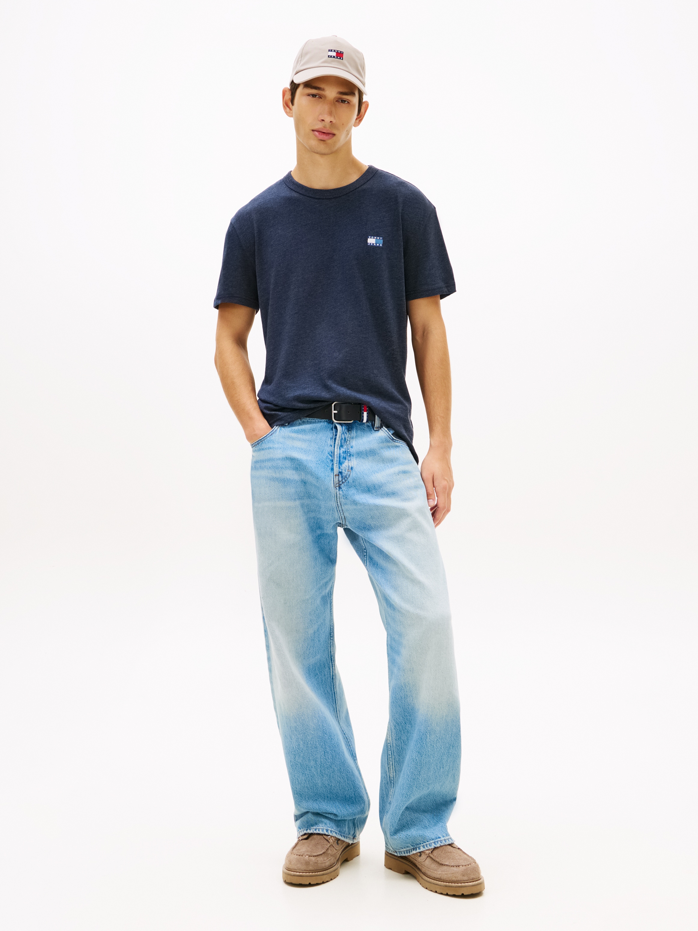 Tommy Jeans T-Shirt »TJM REG BADGE« Rundhals, Jersey, meliert, regular fit