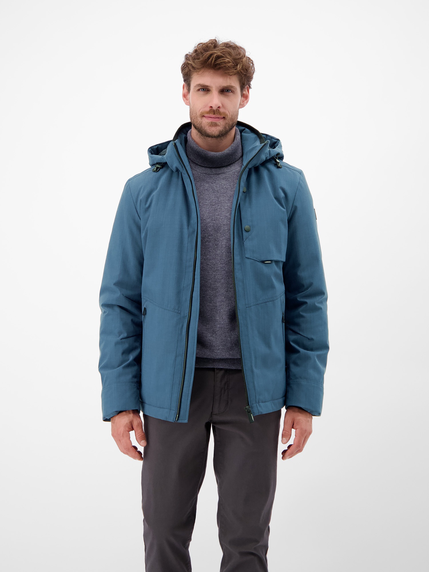 LERROS Outdoorjacke »Herren Blouson in Stukturoptik« mit Kapuze