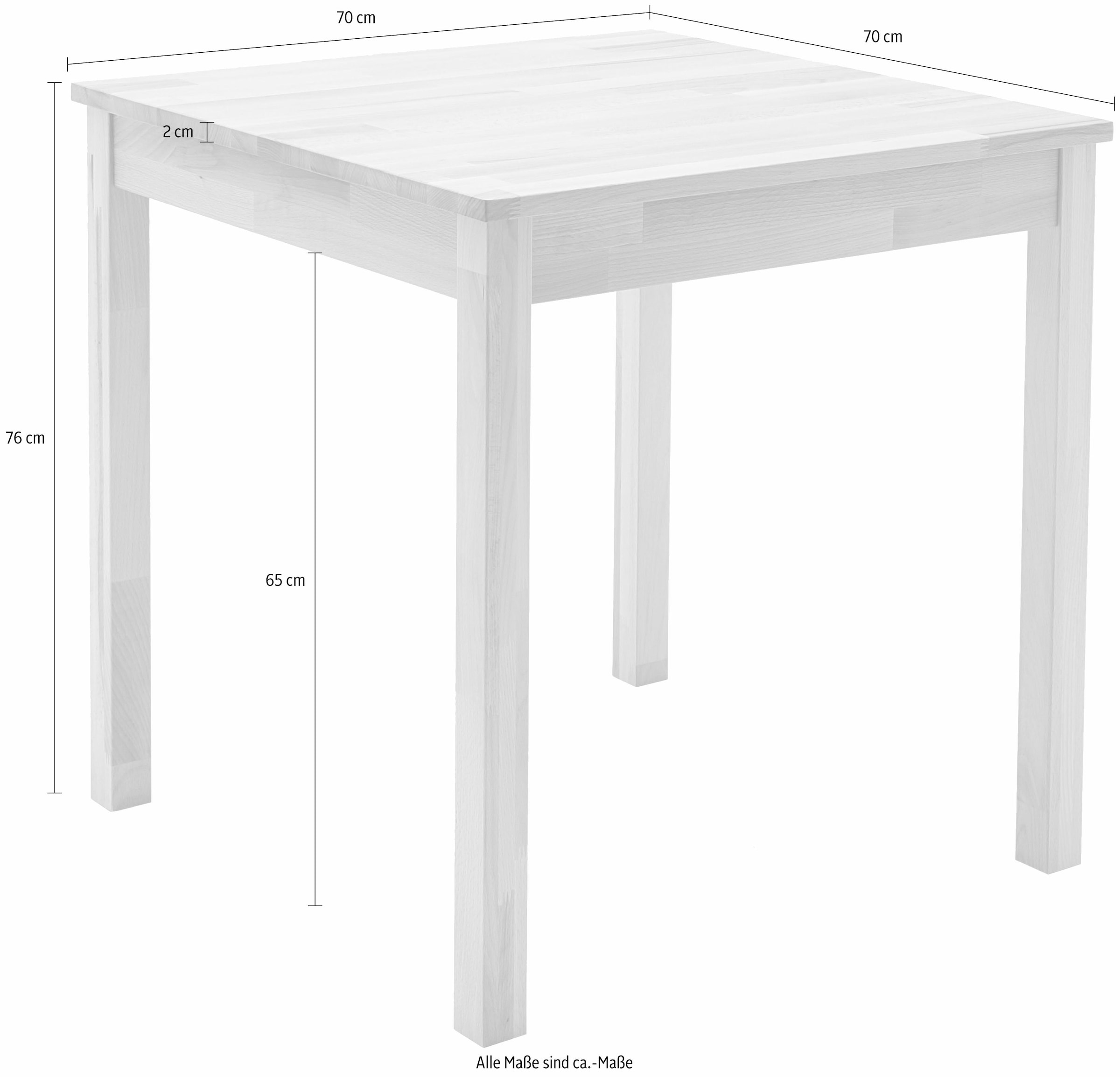 MCA living Esstisch »Alfons, TOPSELLER!«, (Esstisch, Küchentisch, OTTOs Choice), Massivholztisch in Wildeiche geölt, belastbar bis 50 kg