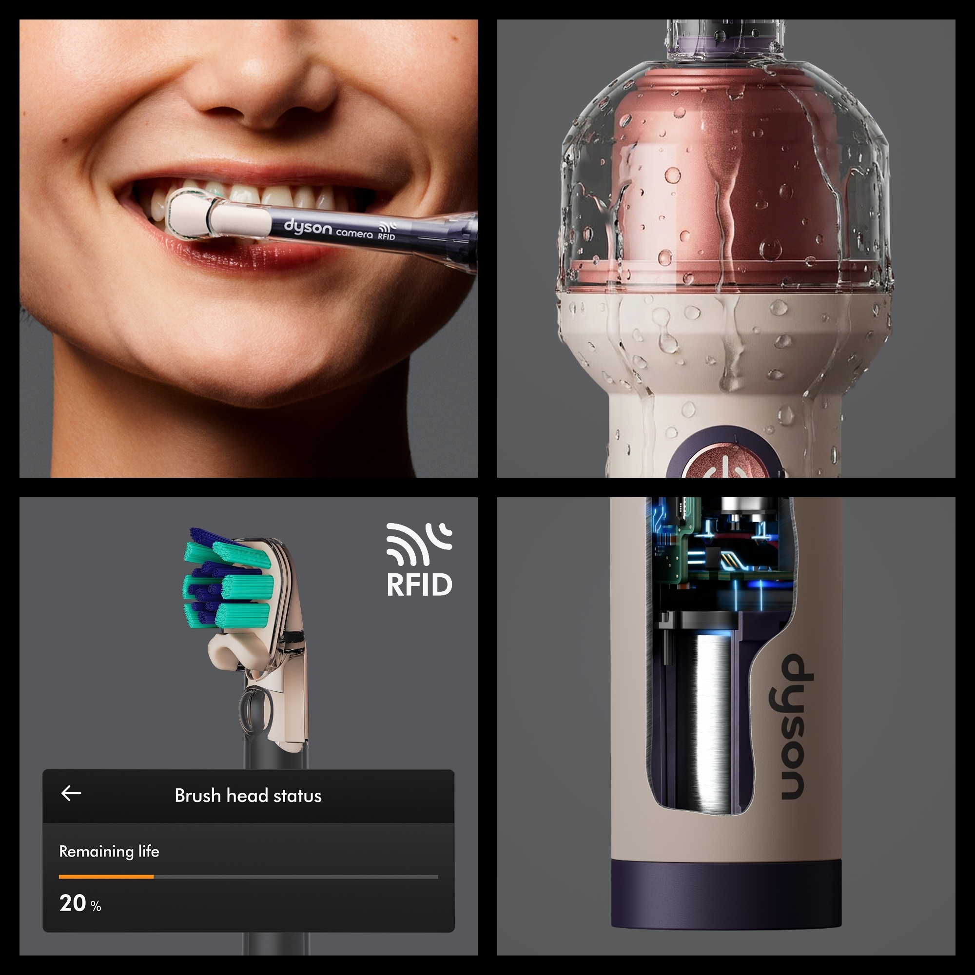 DYSON Elektrische Zahnbürste »Dyson CameraJet™« 2 Stk. Aufsteckbürsten Integrierte Kamera mit Gap Optical Targeting