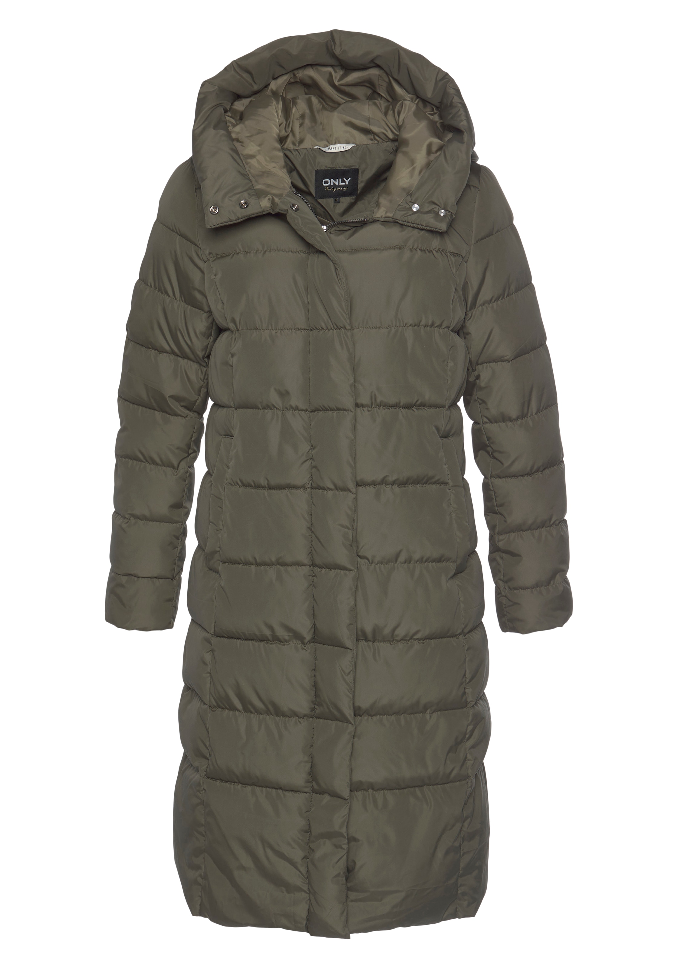 ONLY Steppmantel »ONLTINA PUFFER X LONG COAT OTW«, mit Kapuze