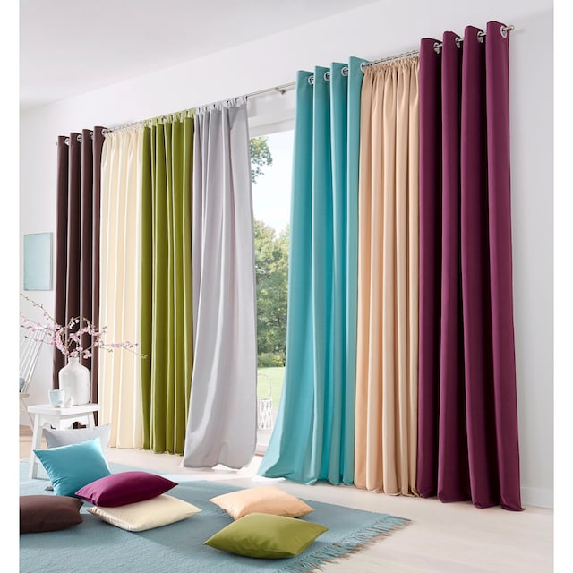 my home Vorhang »Raja«, (2 St.), 2er-Set, einfarbig kaufen online bei OTTO