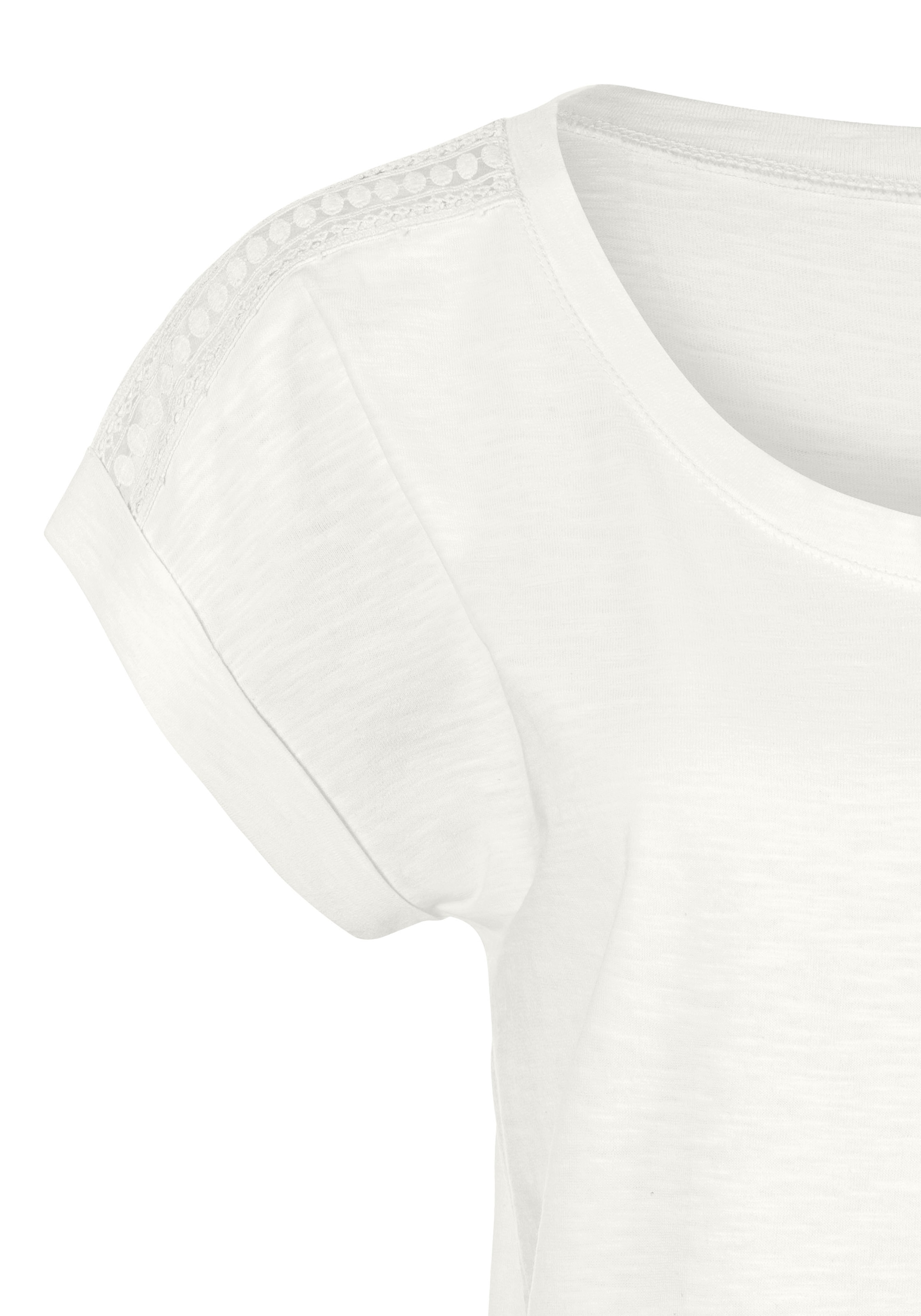 Vivance T-Shirt, (Packung, 2er-Pack), mit Häkelspitze an der Schulter im  OTTO Online Shop