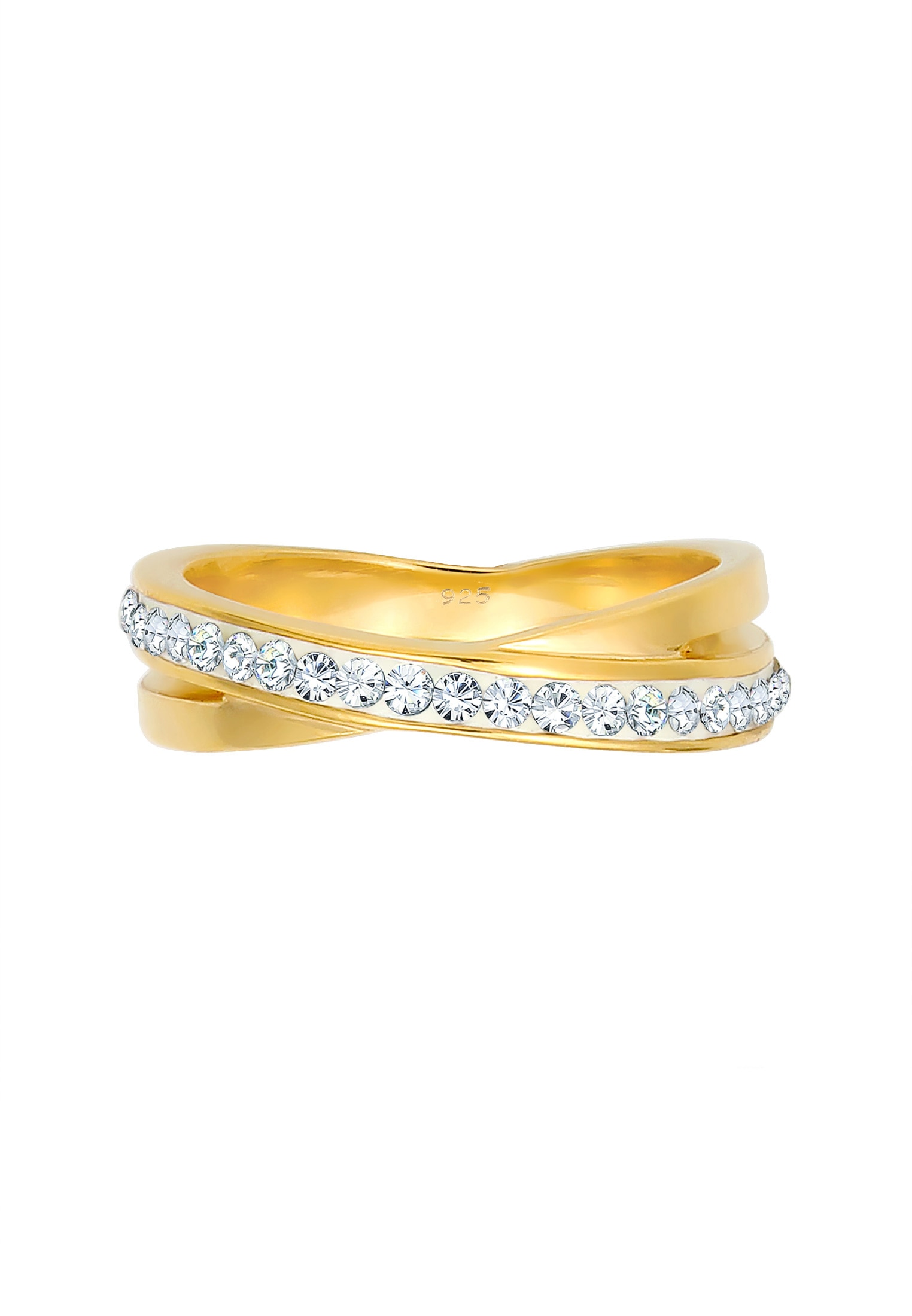 Elli Silberring »Ring Wickelring Zart 925 Silber, mit Kristallen von Swarovski®«