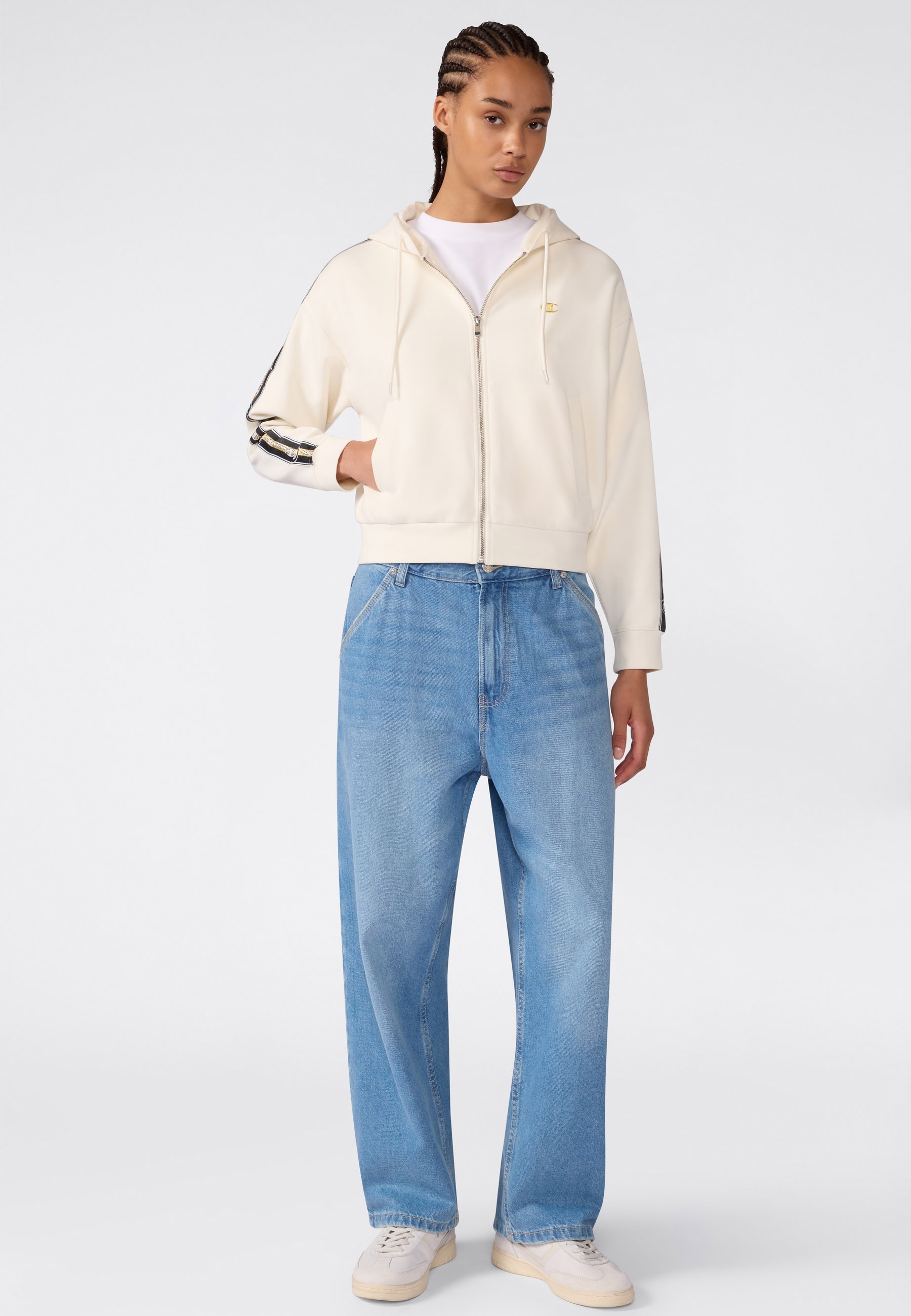 Champion Kapuzensweatjacke »SPORTWEAR ZIP-UP HOODIE Cropped Fit Stretch Cotton« mit sportlichem Stil, Langarm-Design, Stretch-Baumwollmix, Cropped Fit