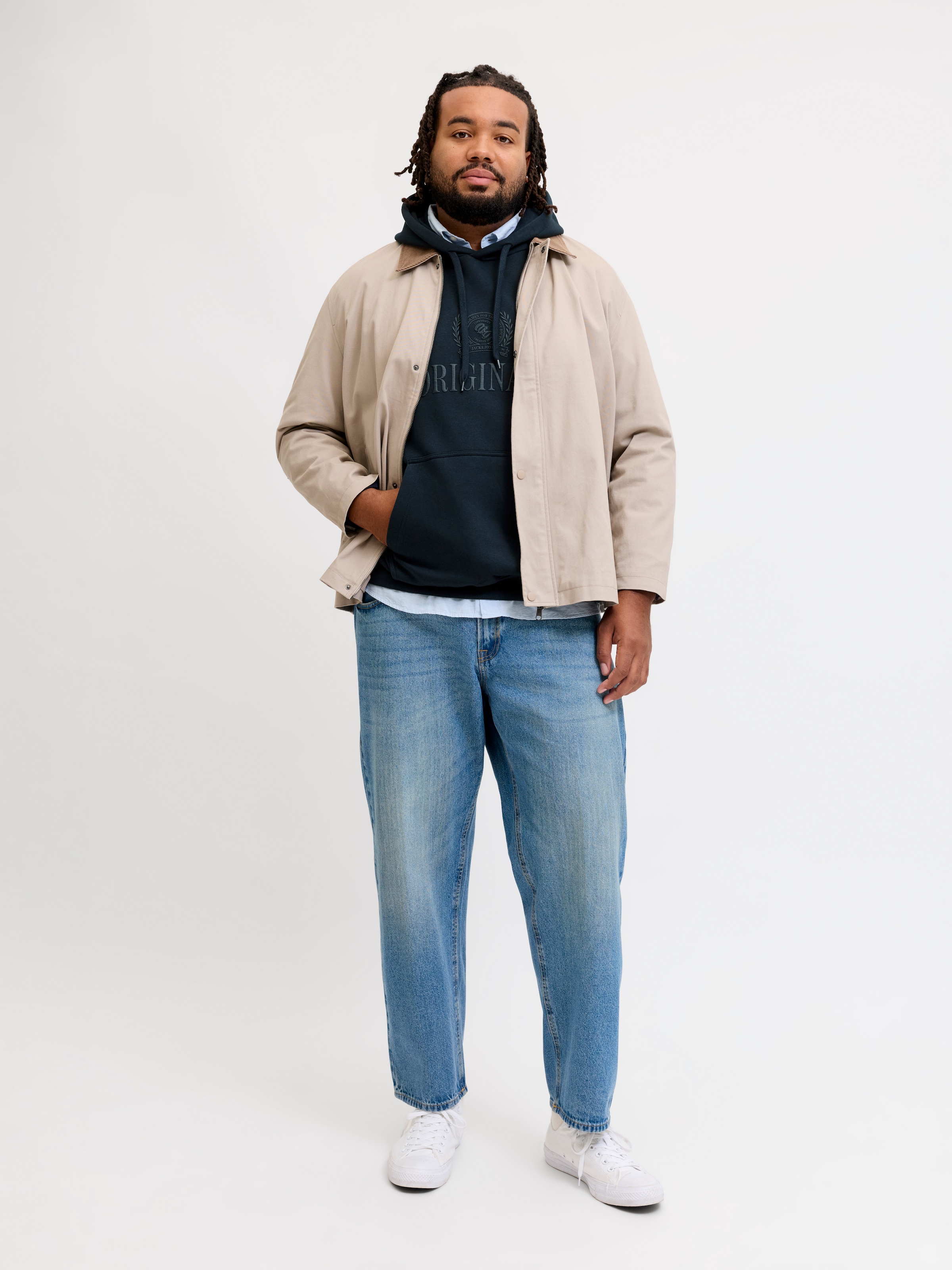 Jack & Jones PlusSize Kapuzensweatshirt »JORFREDERIKSBERG MONOGRAM SWEAT HOOD PLS«, Baumwollmischung, regular fit
