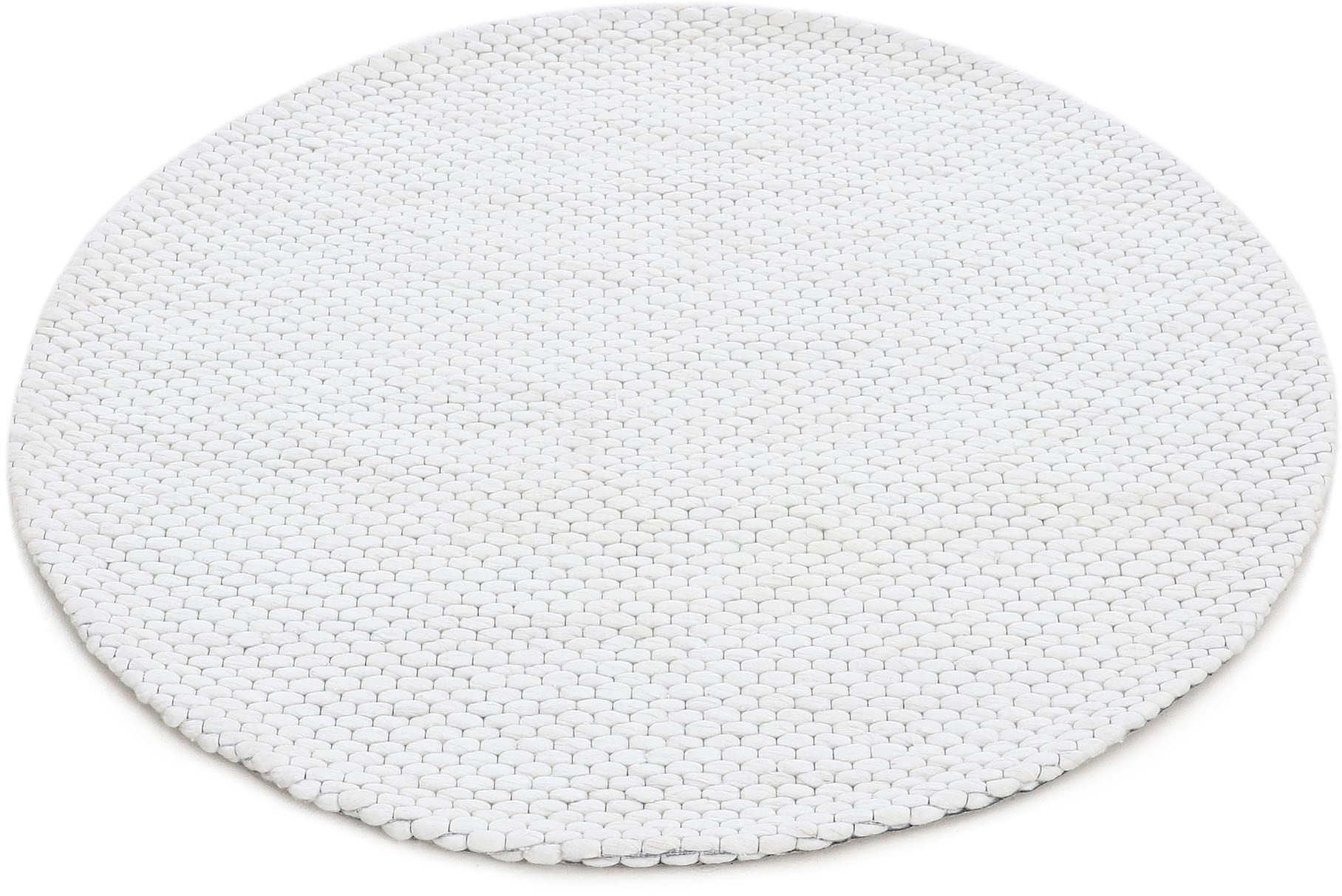 carpetfine Wollteppich »Sina«, rund, 14 mm Höhe, grobe Struktur, Zeitloses Design, reine Wolle, Wohnzimmer