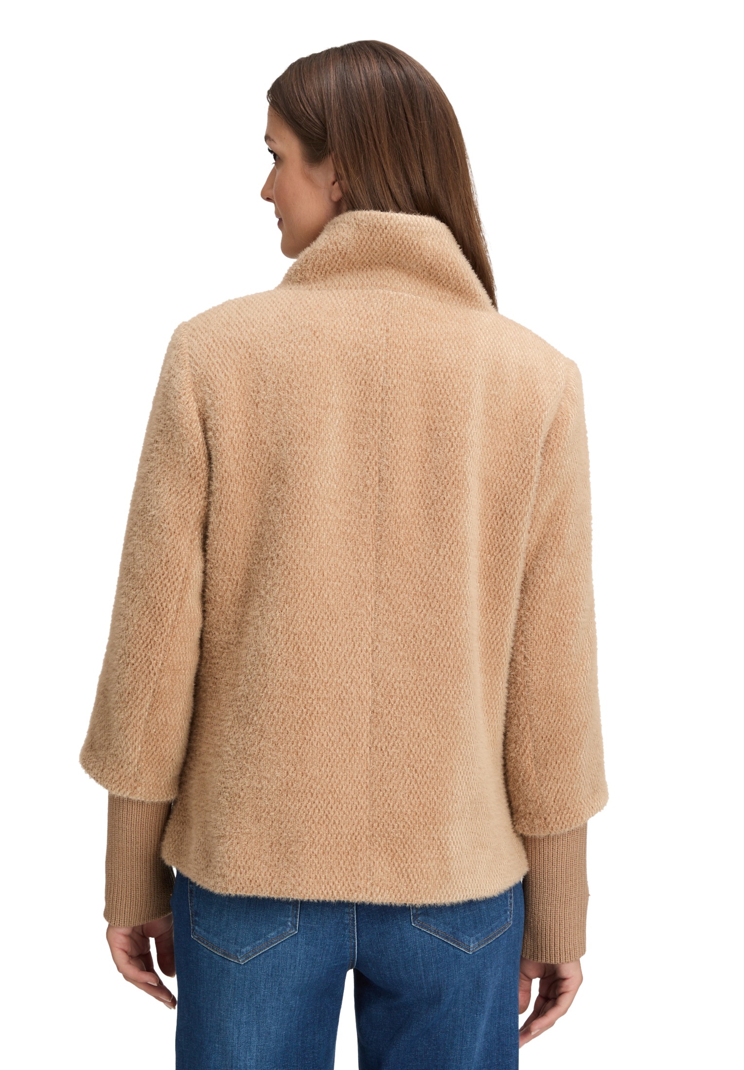 Betty&Co Plüschjacke »Kuscheljacke mit Rippbündchen«