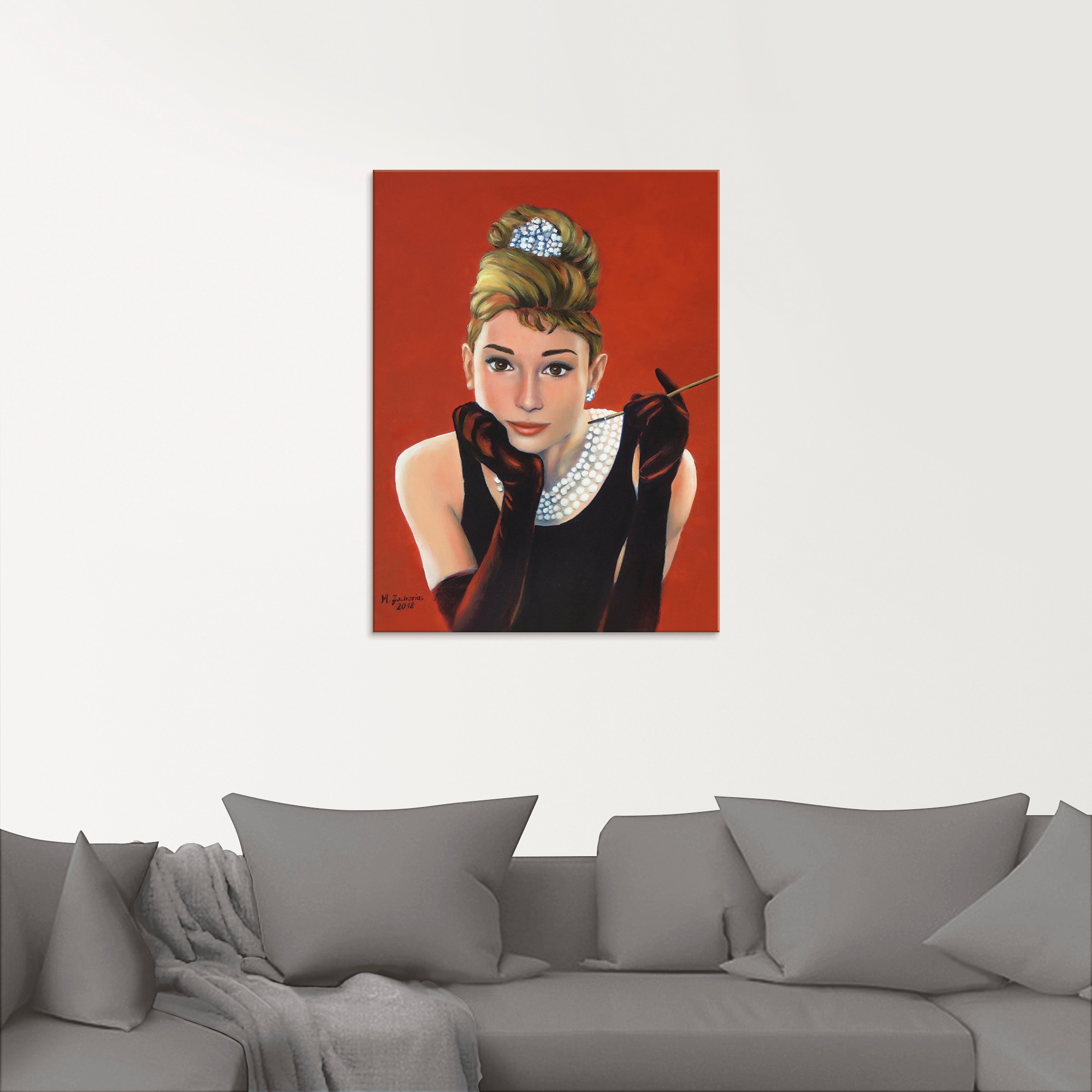 Artland Glasbild »Audrey Hepburn Porträt«, Stars, (1 St.), in verschiedenen Größen