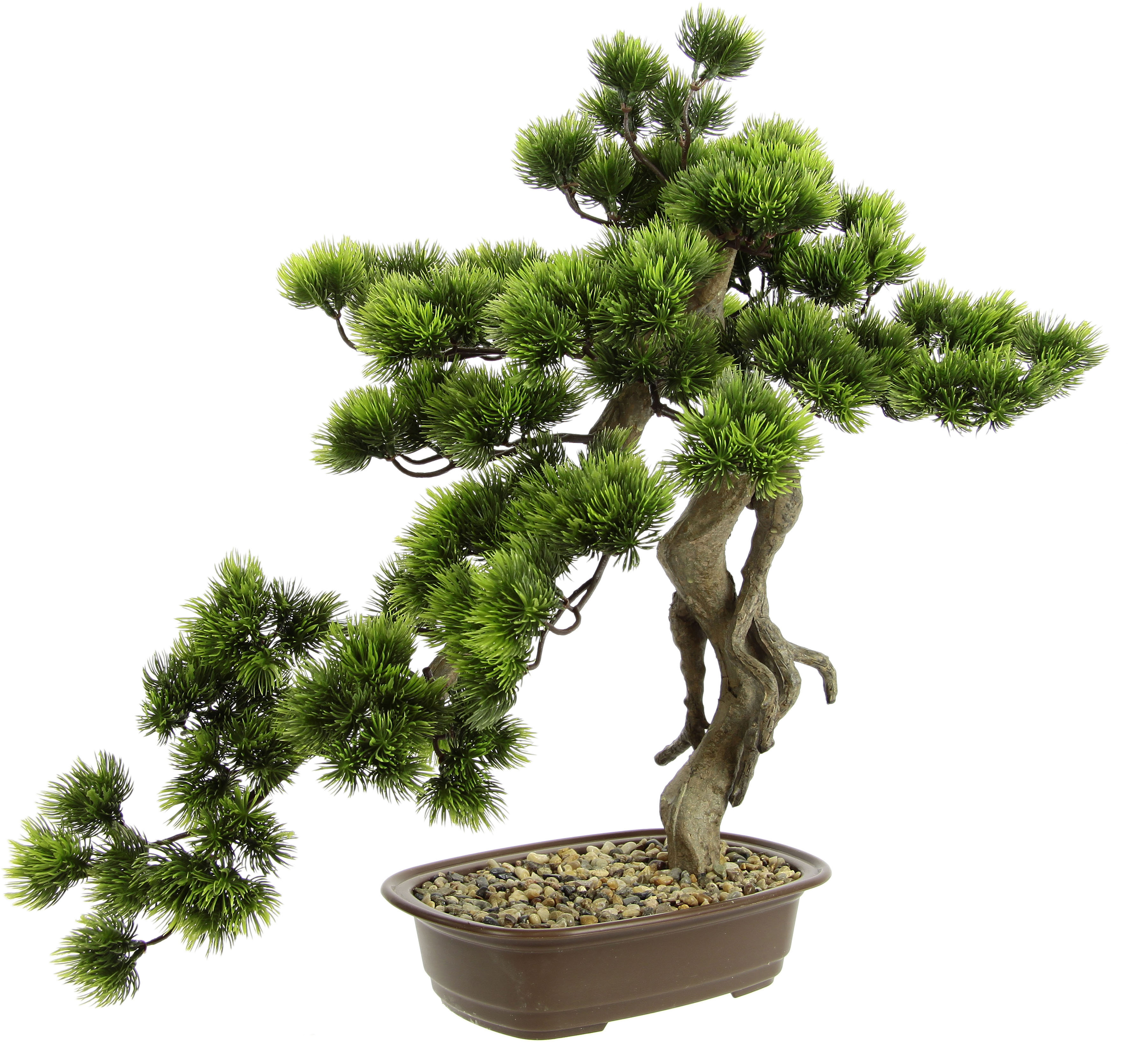 I.Ge.A. Kunstpflanze »Bonsai Baum in Schale« Exotische Bäume Zen Garten in grün, Größe B/H/L: 48 cm x 58 cm x 30 cm