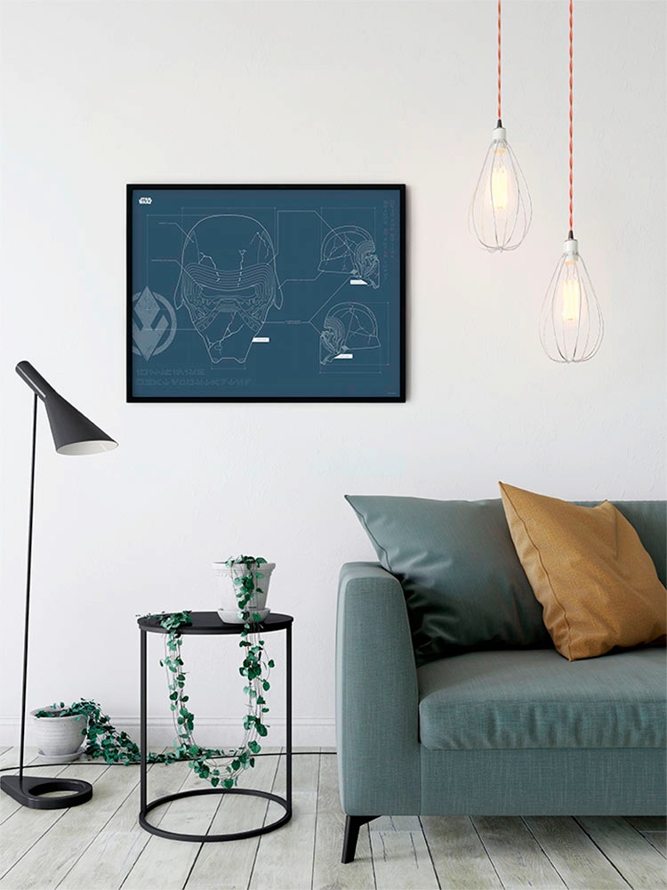 Komar Bild »Star Wars EP9 Blueprint Kylo Helmet« Star Wars 1 Stk. tlg. Wandbild zur Dekoration im Kinderzimmer - ohne Rahmen